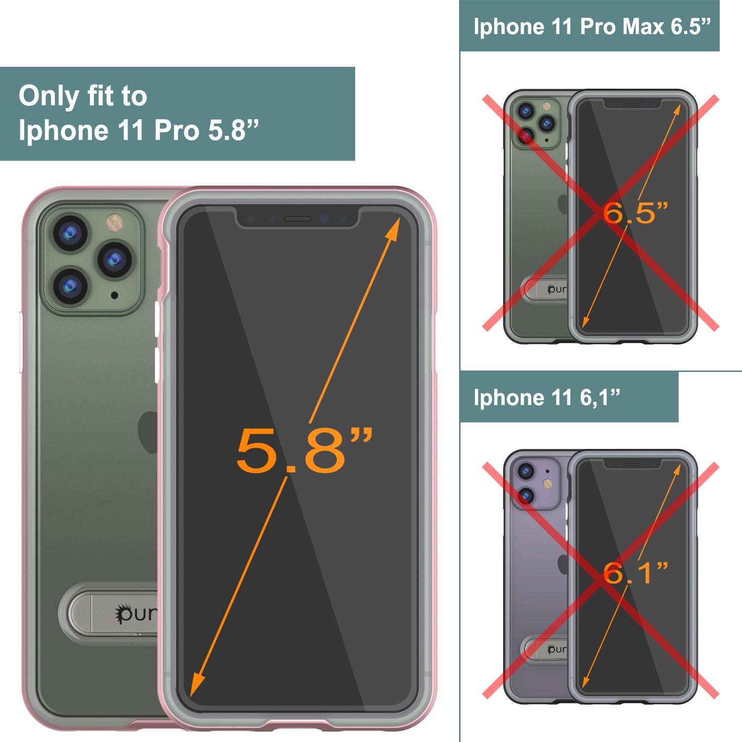 iPhone 11 Pro Case, PUNKcase [LUCID 3.0 Series] [Slim Fit] Armor Cover w/ Integrated Screen Protector [Rose Gold]