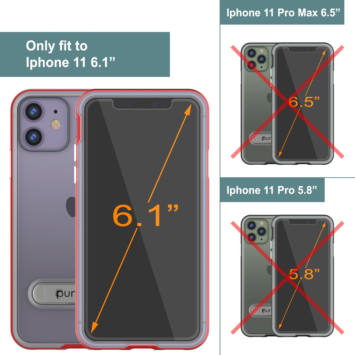 iPhone 11 Case, PUNKcase [LUCID 3.0 Series] [Slim Fit] Armor Cover w/ Integrated Screen Protector [Red]