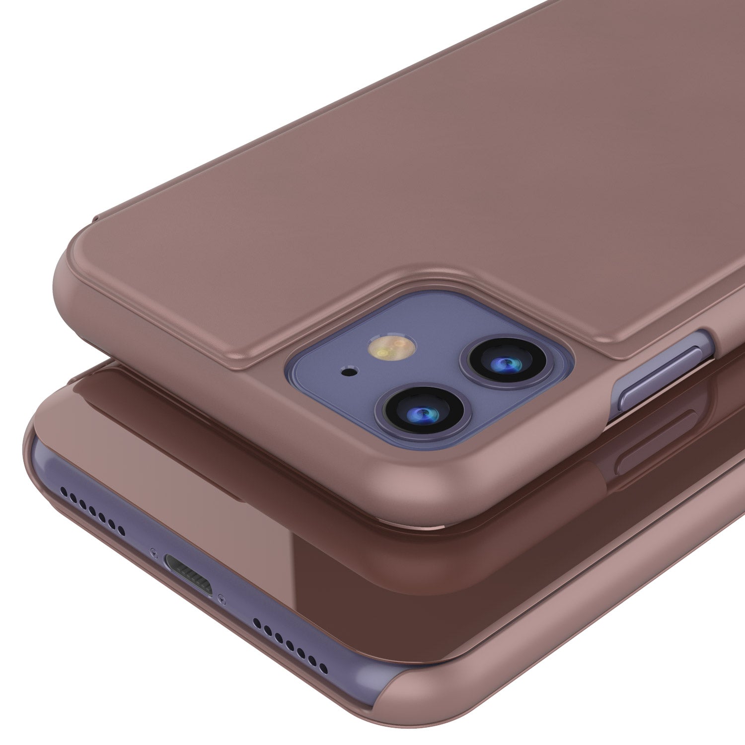 Punkcase iPhone 11 Reflector Case Protective Flip Cover [Rose]