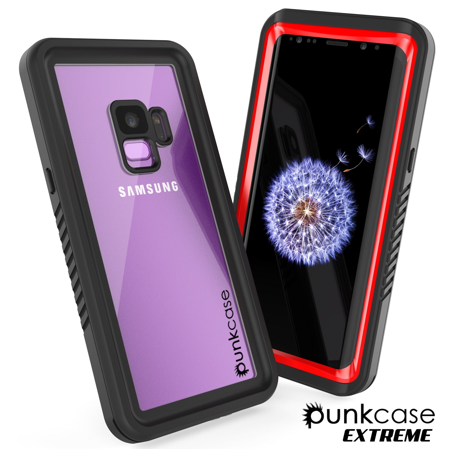 Galaxy S9 PLUS Waterproof Case, Punkcase [Extreme Series] [Slim Fit] Armor Cover [Red]