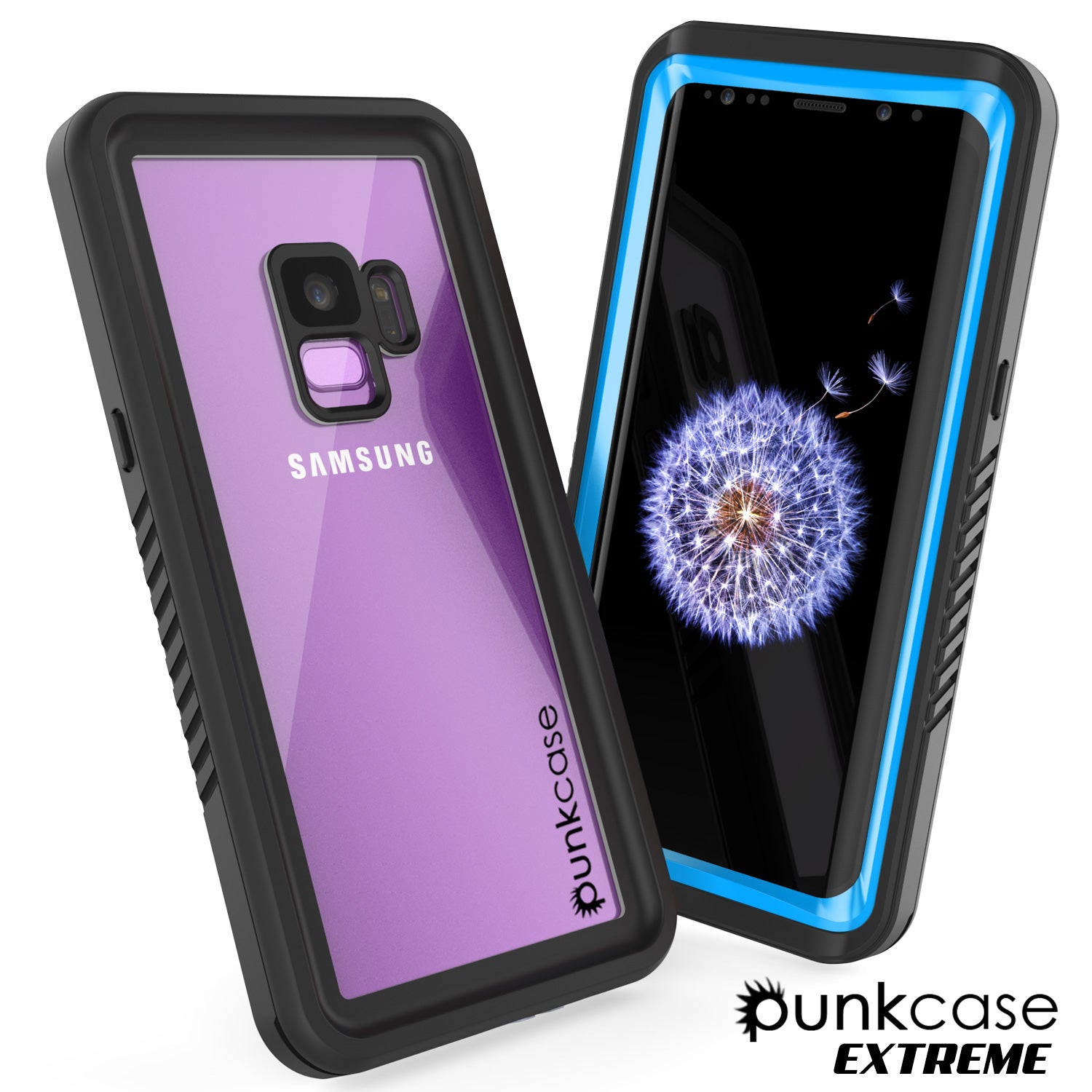 Galaxy S9 Waterproof Case, Punkcase [Extreme Series] [Slim Fit] Armor Cover [Light Blue]