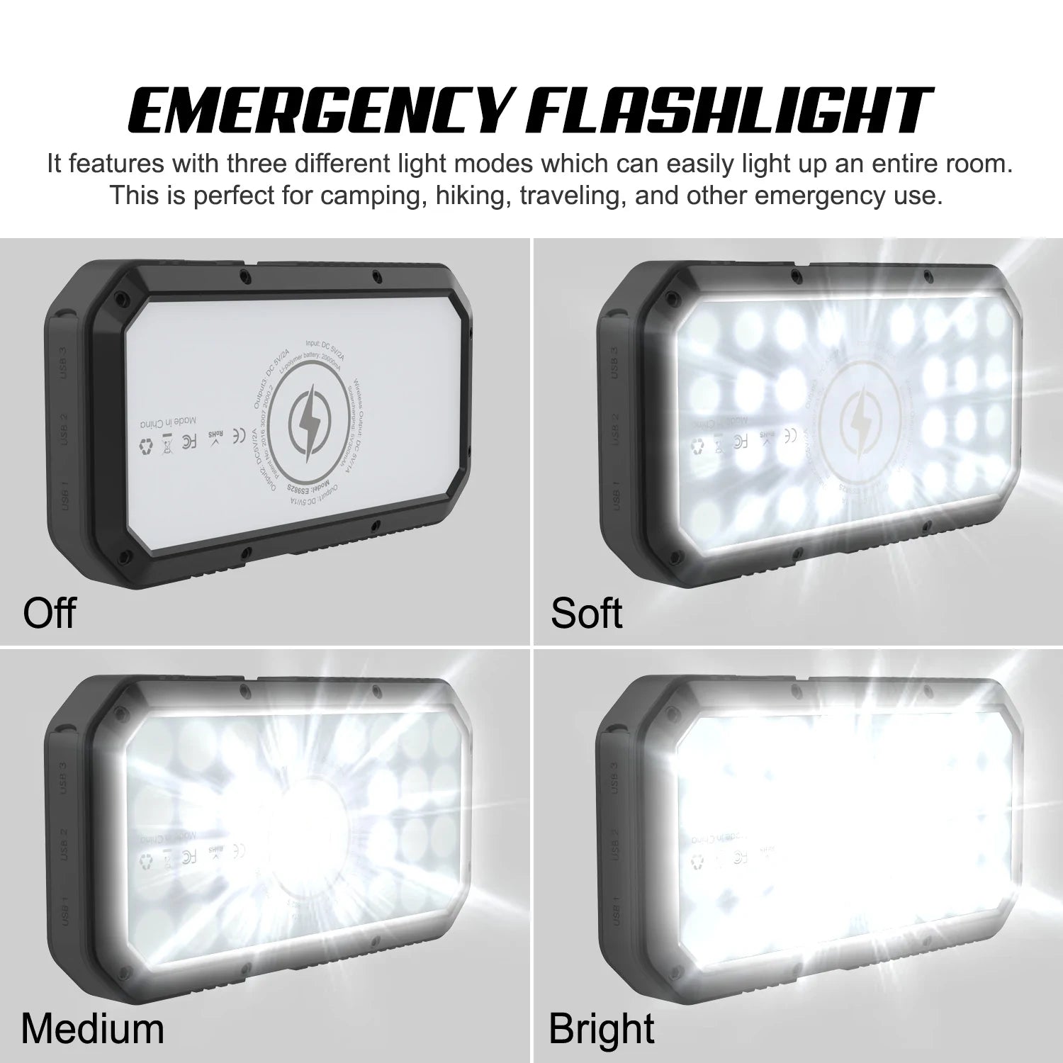 Wireless Solar Powerbank 20000mAh Battery Pack