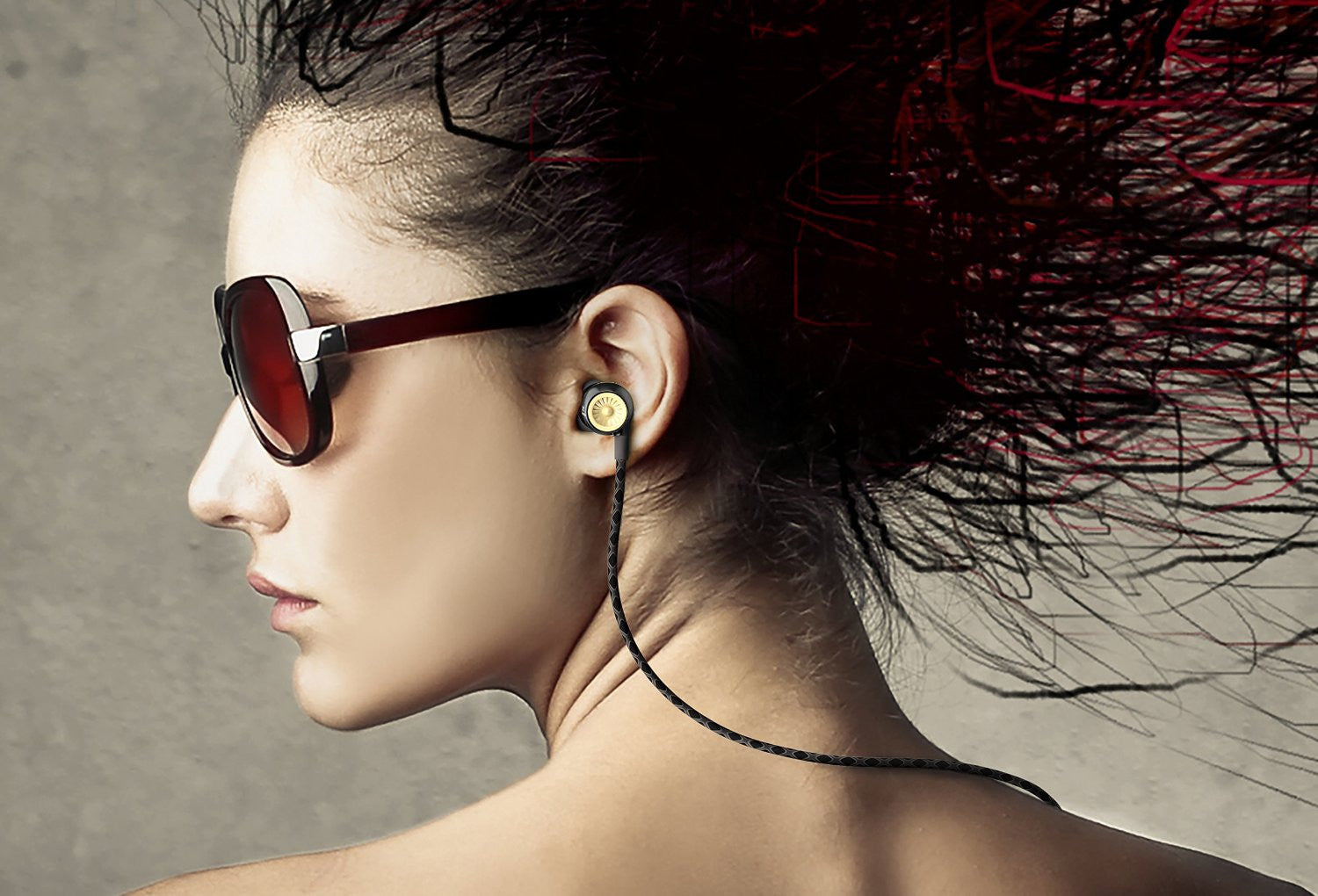 Wired 3.5MM Headphones Earphones, Ghostek Turbine Black Series Wired Earbuds | Built-In Microphone