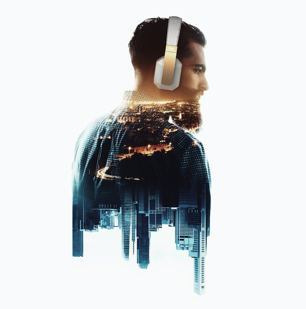 Wireless Bluetooth Headphones, Ghostek soDrop 2  [Gold] Series aptX Over-Ear Headset with Noise Reduction, Bluetooth 4.0, HD Sound