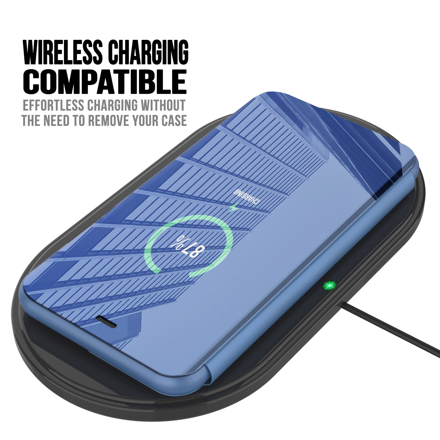 Punkcase iPhone 11 Reflector Case Protective Flip Cover [Blue]