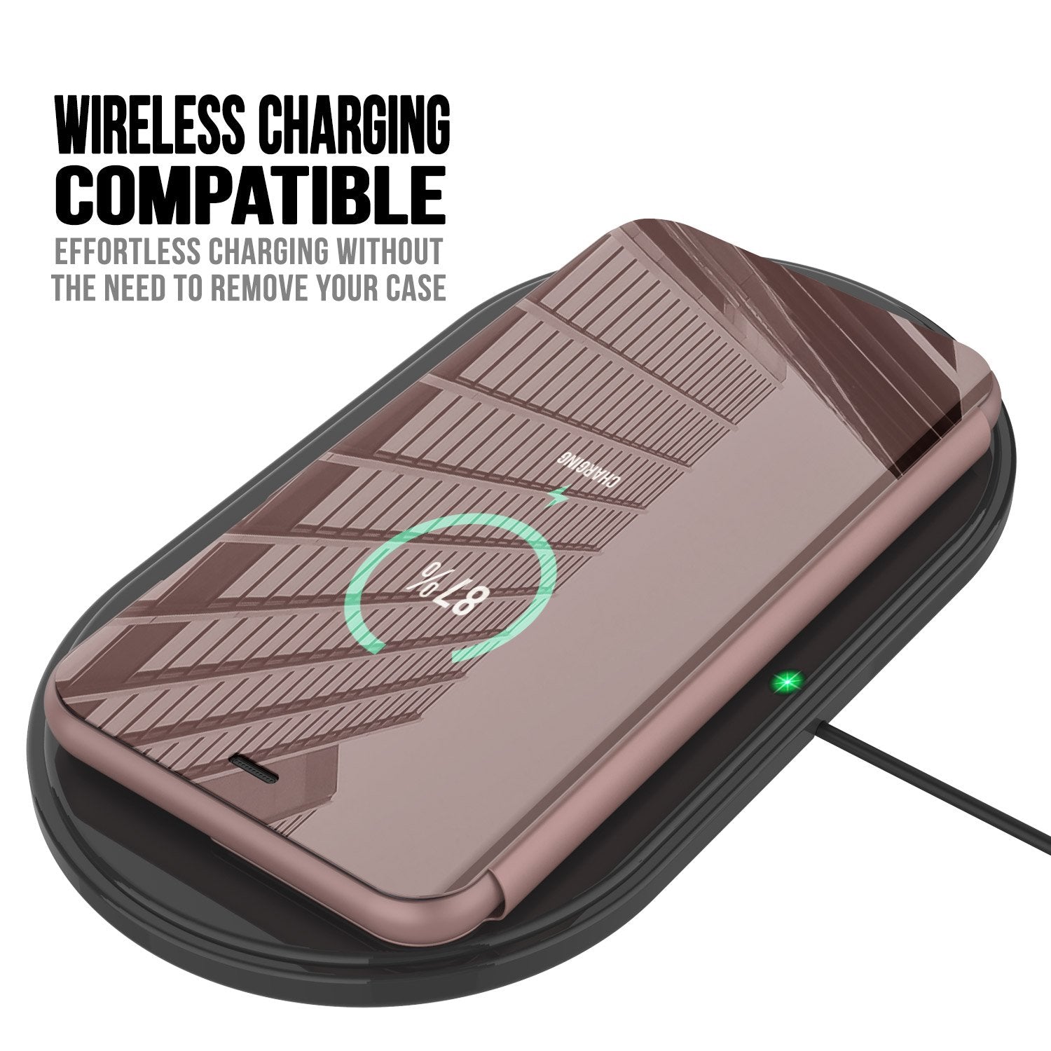 Punkcase iPhone 11 Pro Max Reflector Case Protective Flip Cover [Rose]