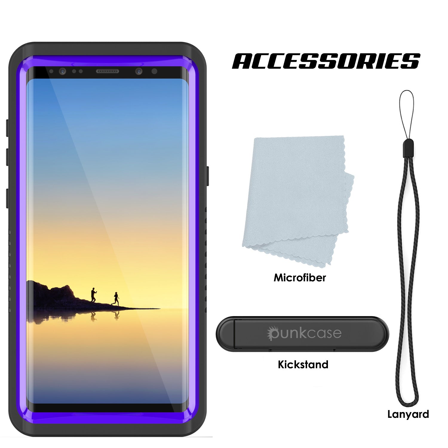 Galaxy Note 8 Anti-Shock Screen Protector Slim-Fit Case [Purple]