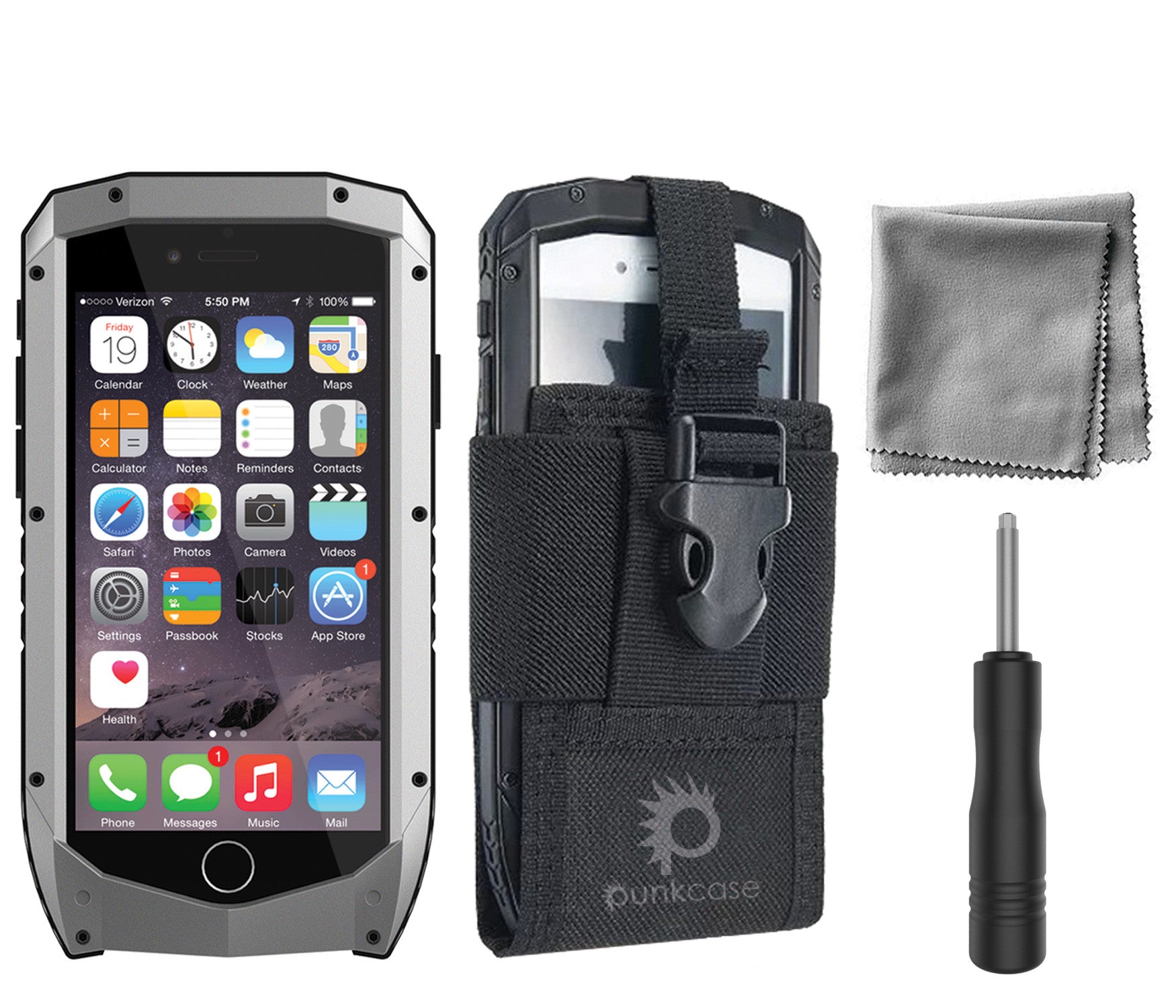 iPhone 6s/6 Case, Punkcase Metallic PRO Silver Series Cover W/ Attached Screen Protector | Touch-ID