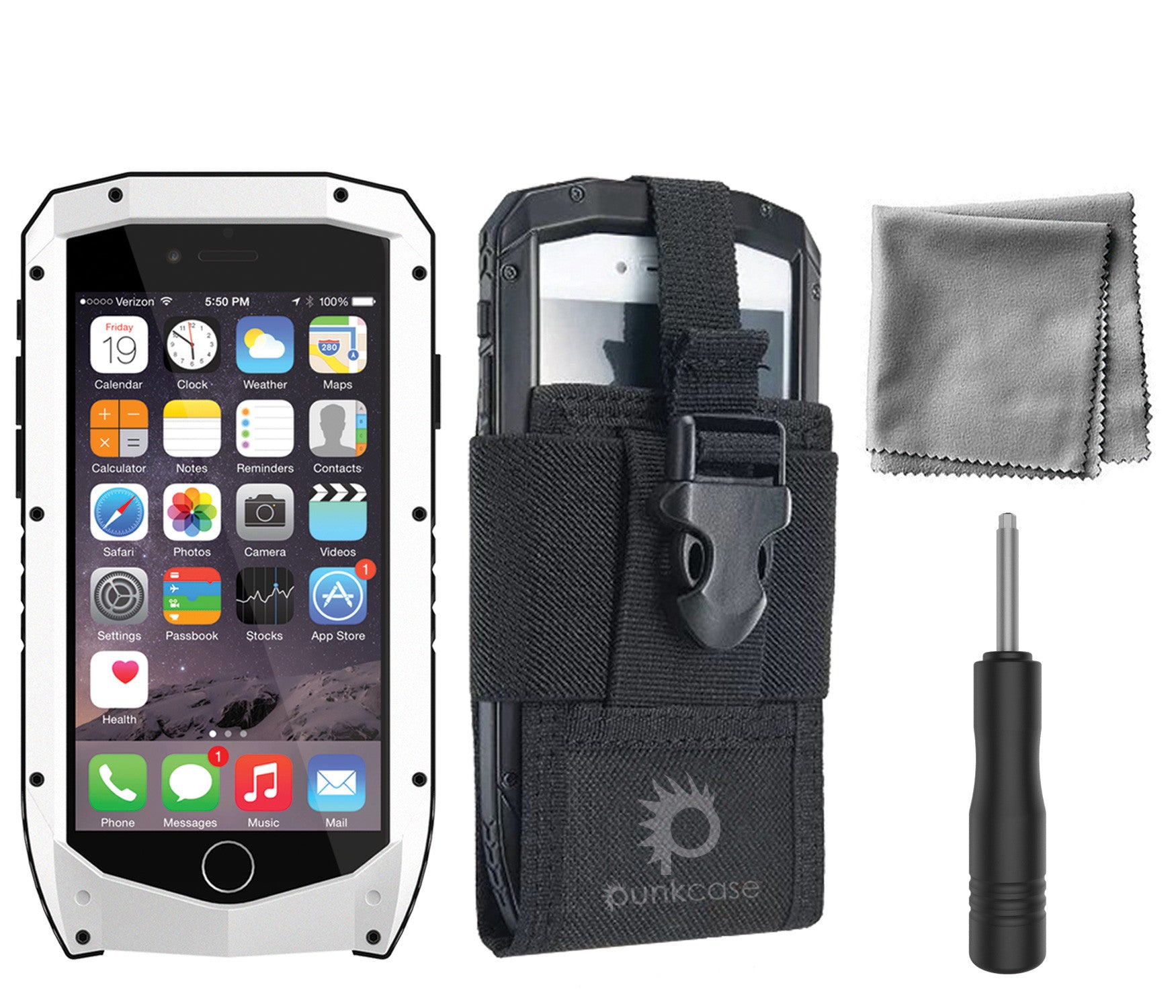 iPhone 6s/6 Case, Punkcase Metallic PRO White Series Cover W/ Attached Screen Protector | Touch-ID