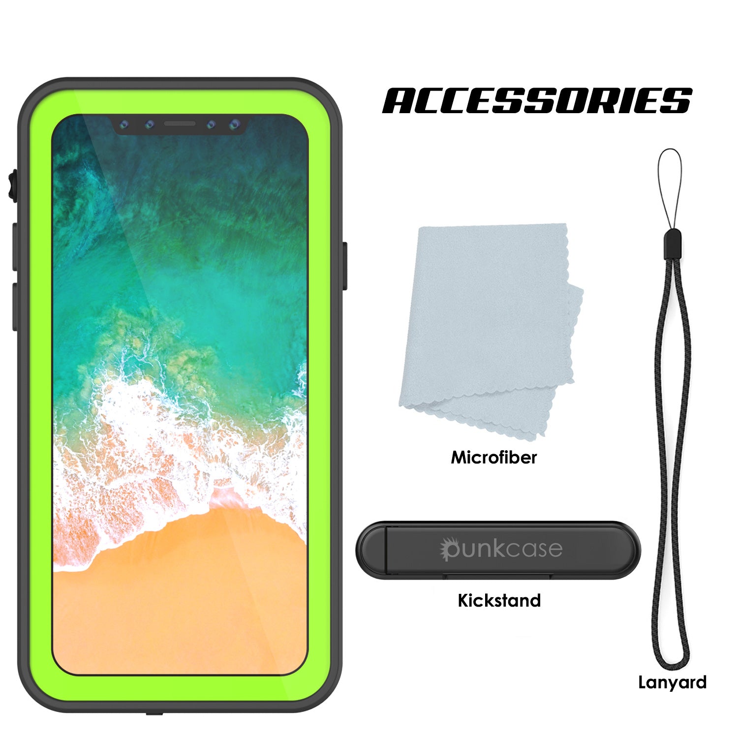 iPhone X Waterproof IP68 Case, Punkcase [Light green] [StudStar Series] [Slim Fit] [Dirtproof]