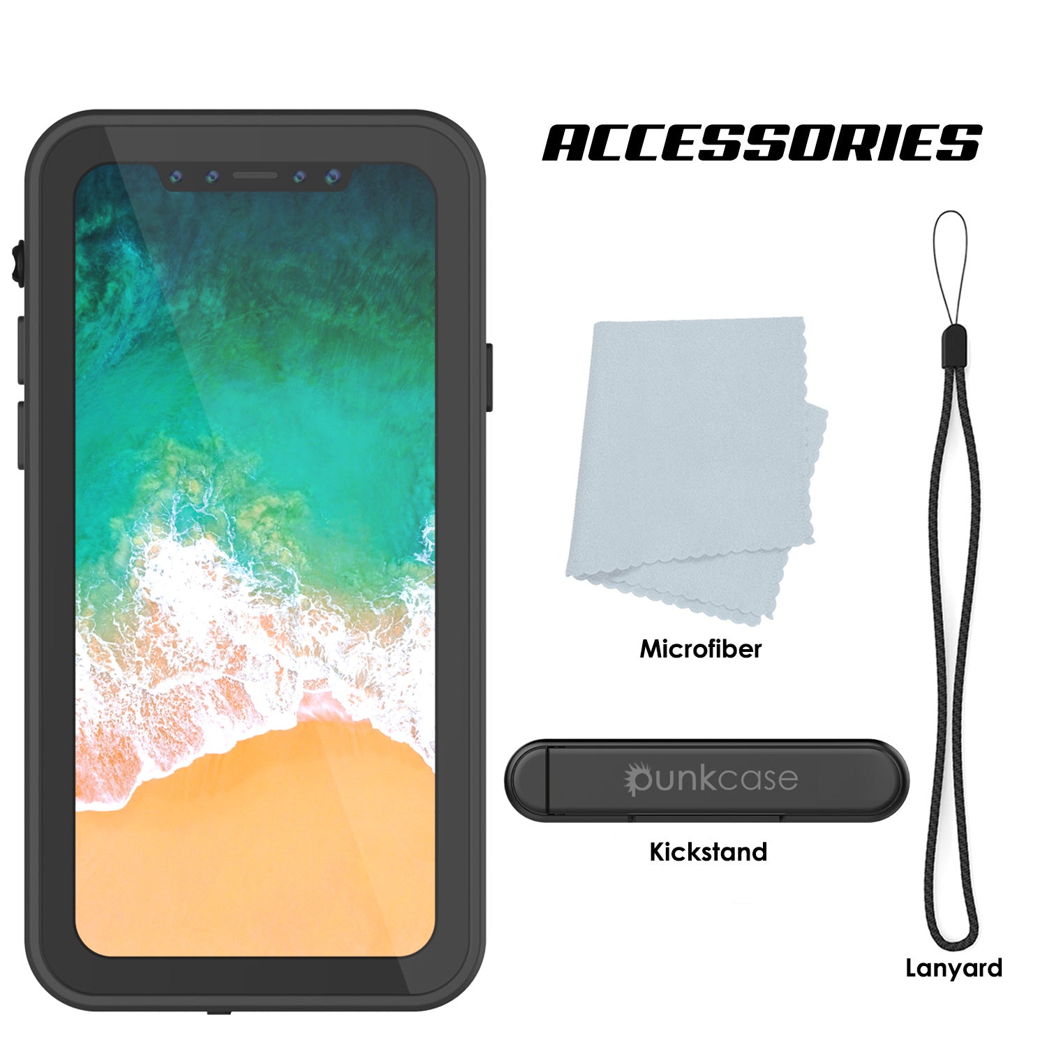 iPhone X Waterproof IP68 Case, Punkcase [Clear] [StudStar Series] [Slim Fit] [Dirtproof]