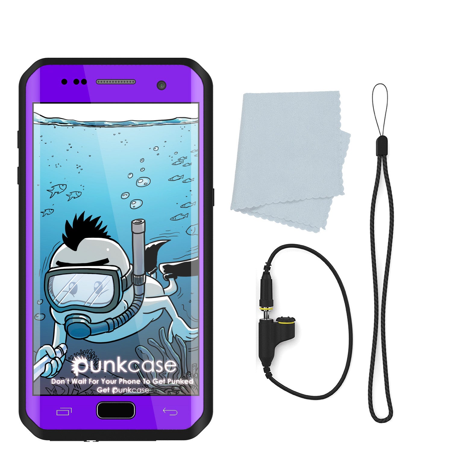 Galaxy S7 EDGE Waterproof Case PunkCase StudStar Purple Thin 6.6ft Underwater IP68 Shock/Snow Proof