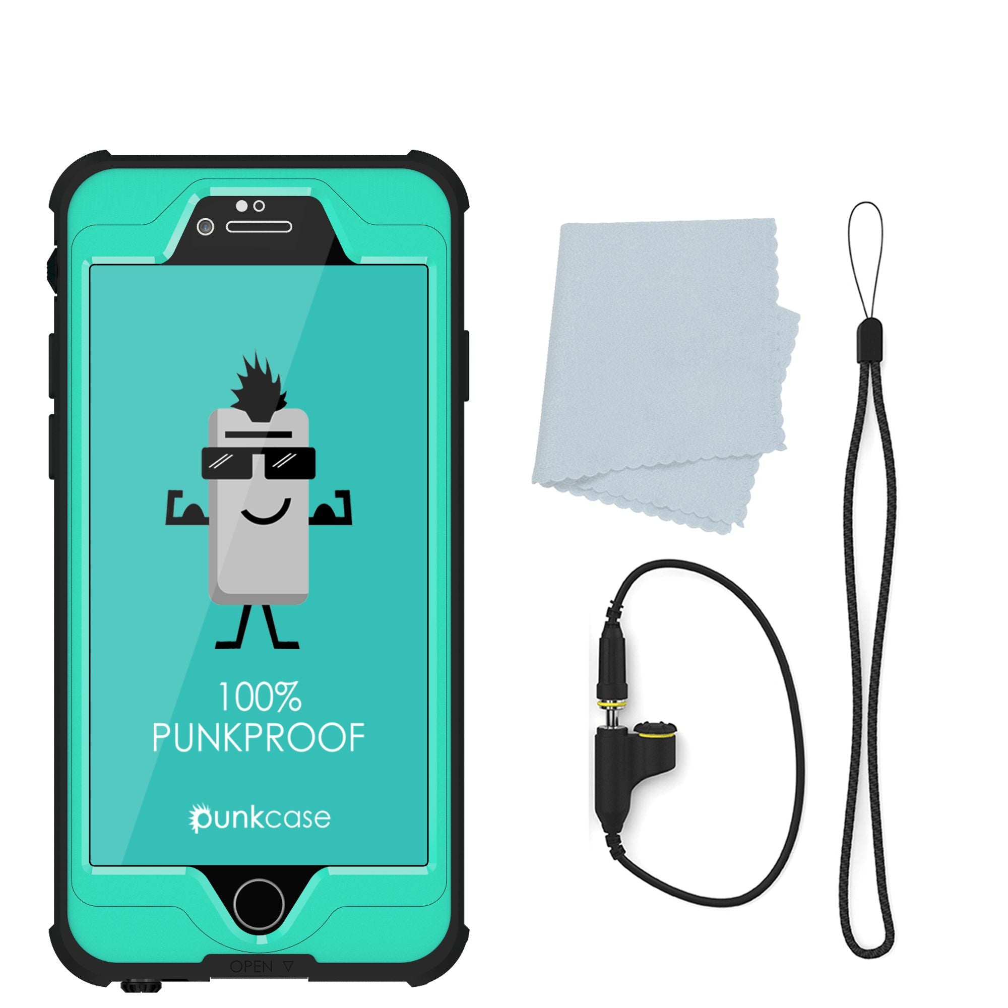 iPhone 6s/6 Waterproof Case, PunkCase StudStar Teal w/ Attached Screen Protector | Lifetime Warranty