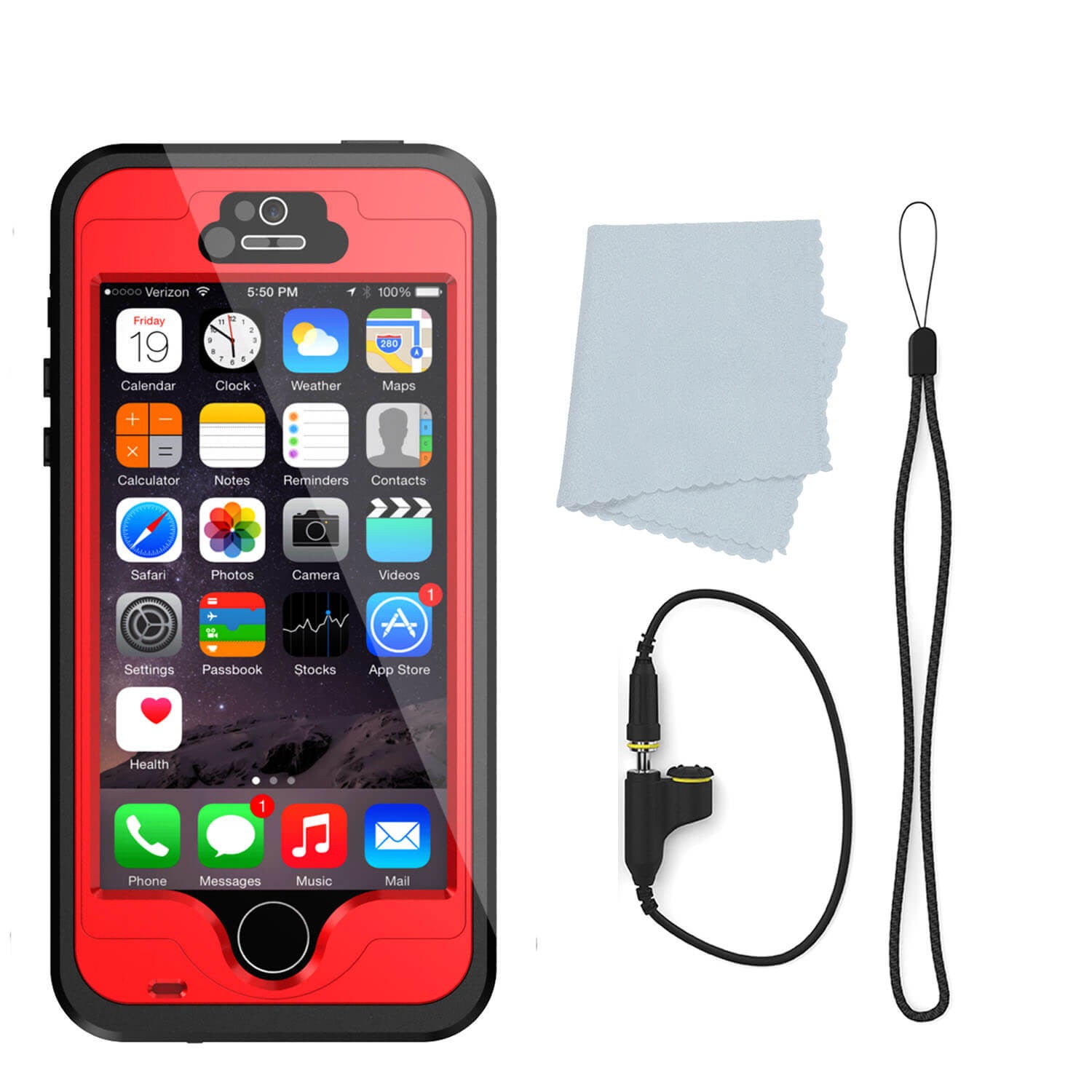 iPhone 5S/5 Waterproof Case, PunkCase StudStar Red Case Water/Shock/Dirt Proof | Lifetime Warranty