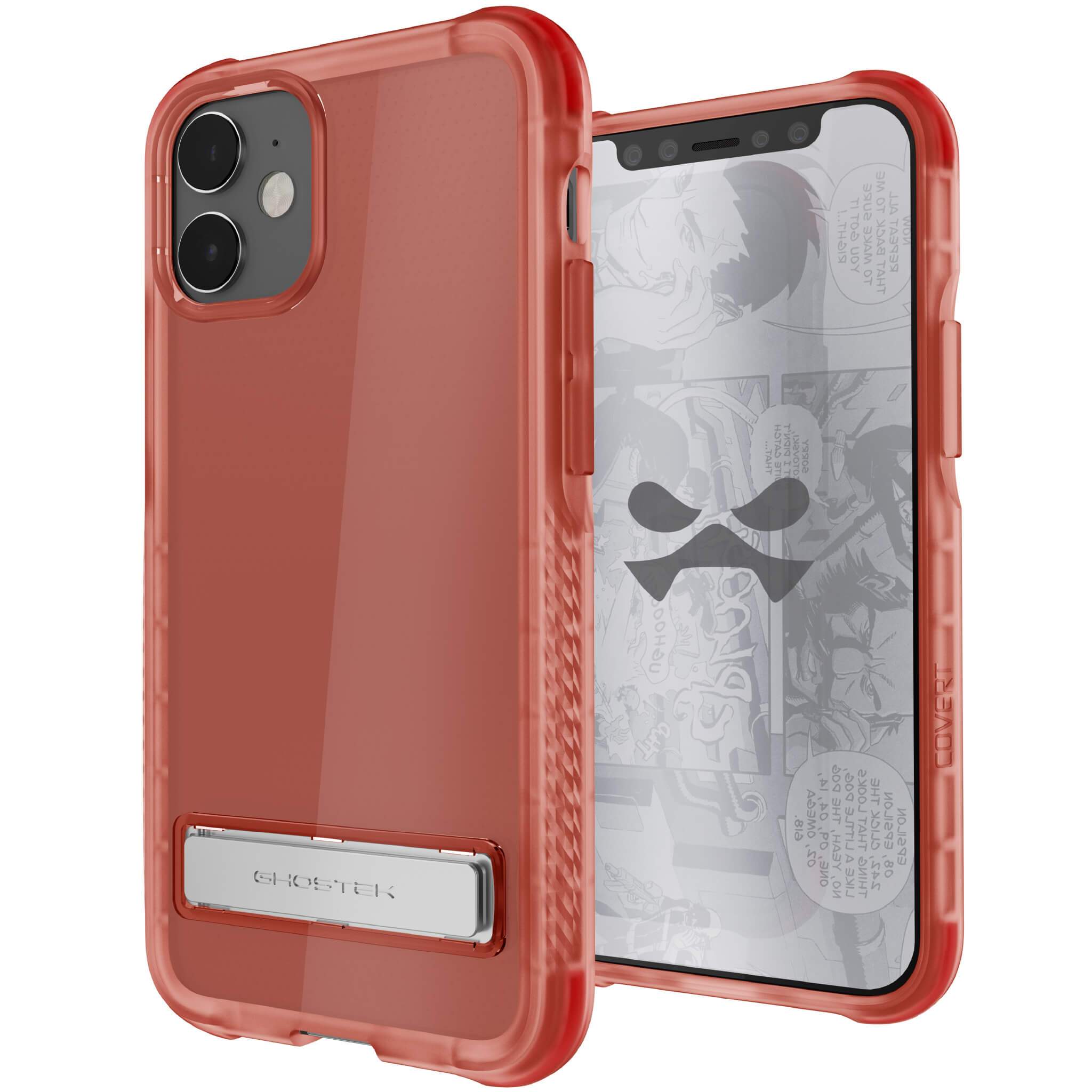 iPhone 12 Mini  - COVERT CLEAR Cases with Metal Kickstand [Pink]