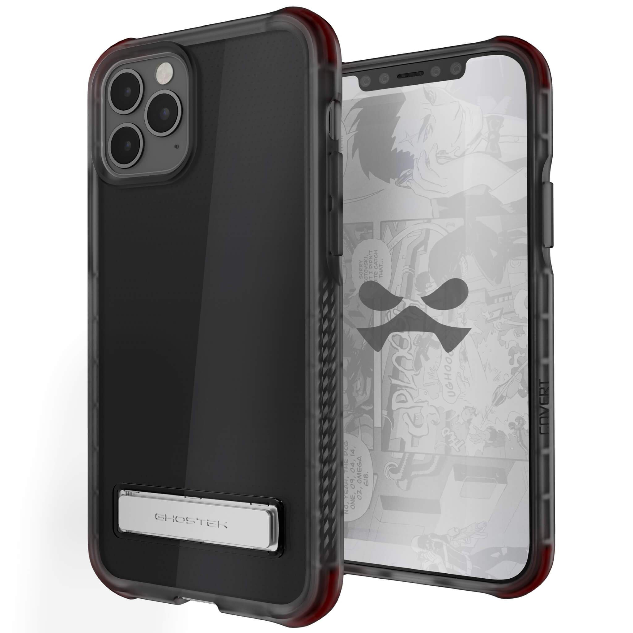 iPhone 12 Pro  - COVERT CLEAR Cases with Metal Kickstand [Smoke]