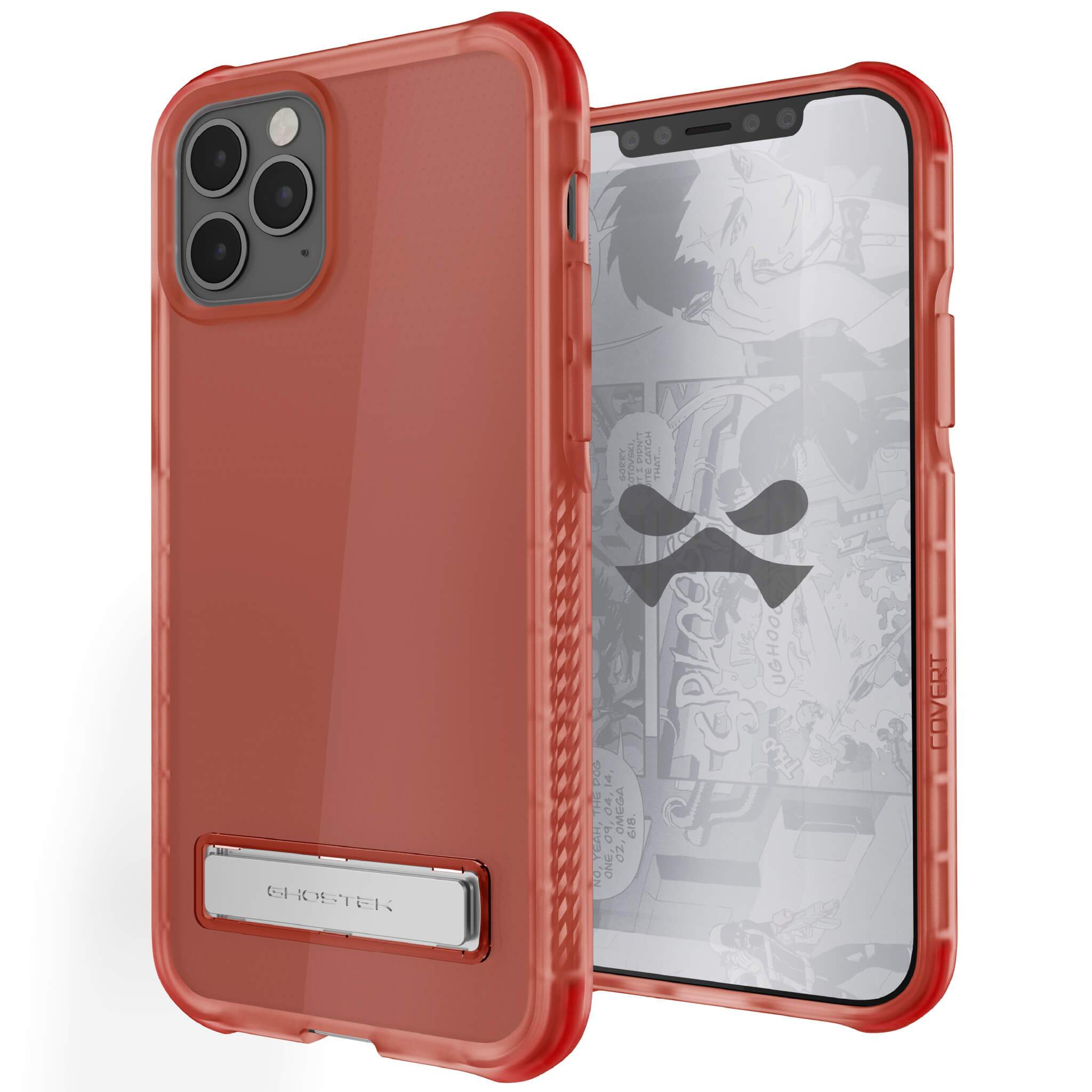 iPhone 12 Pro  - COVERT CLEAR Cases with Metal Kickstand [Pink]