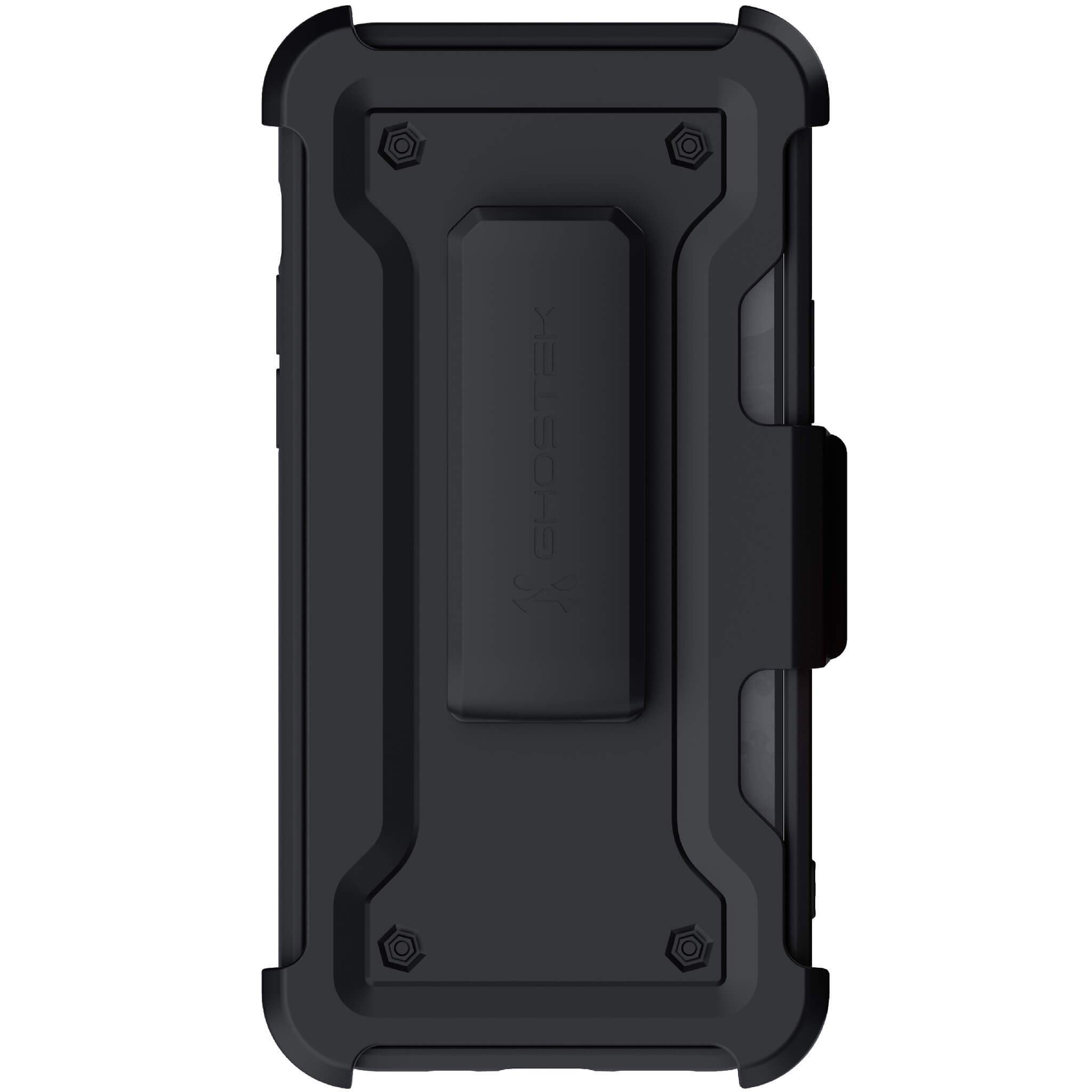 iPhone 12 Pro  - IRON ARMOR Belt Clip Holster Case with Stand and Card Holder [Matte Black]