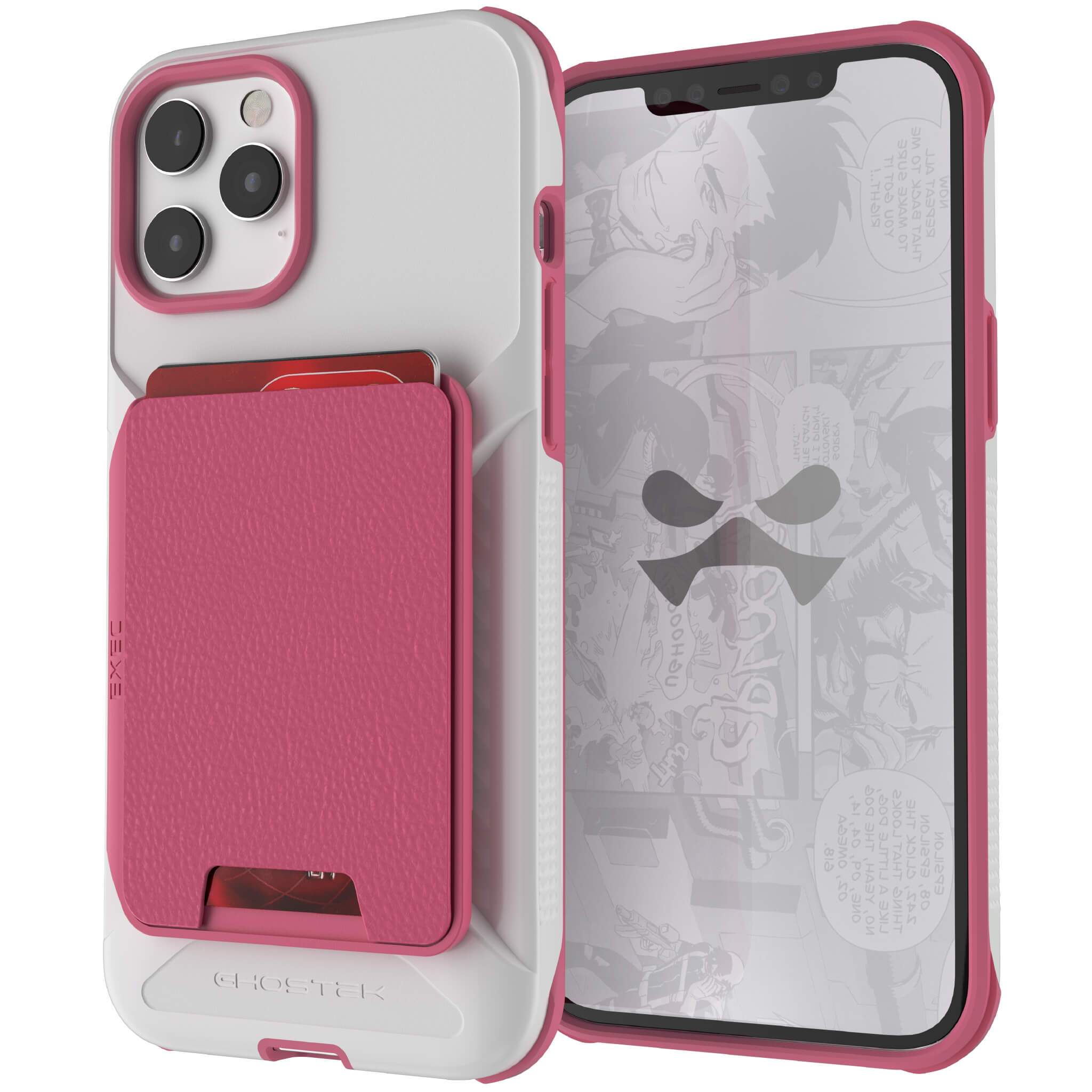 iPhone 12 Pro Max - Magnetic Wallet Case with Card Holder [Pink]