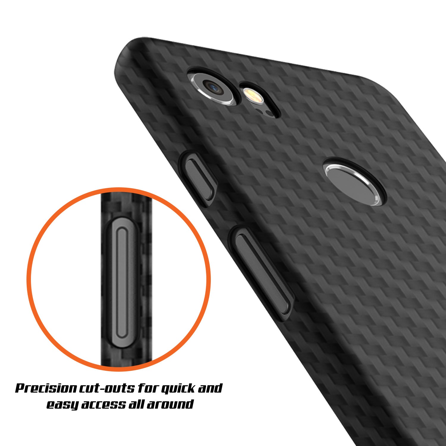 Google Pixel 2 XL  CarbonShield Heavy Duty & Ultra Thin 2 Piece PU Leather Cover