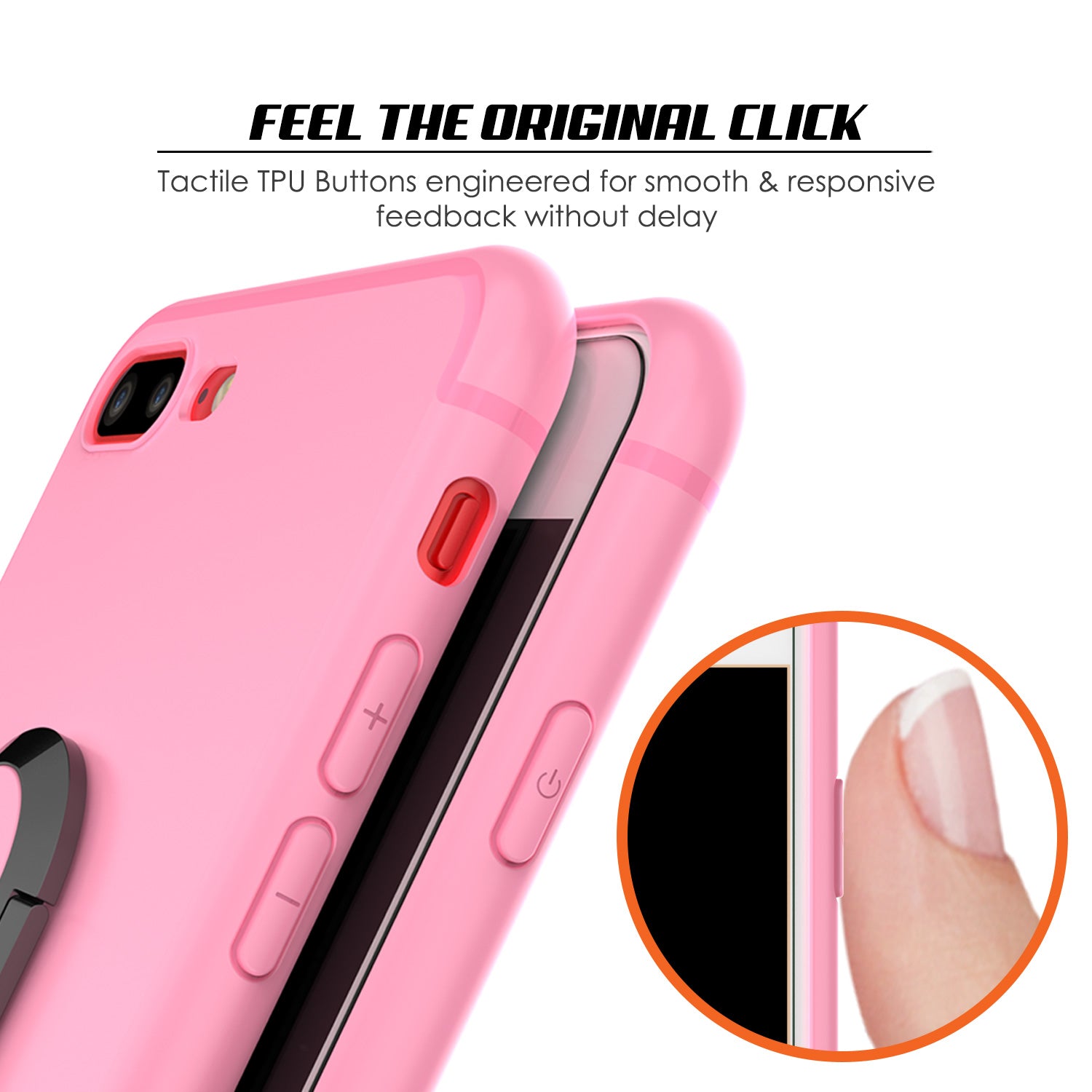 iPhone 8 PLUS Case, Punkcase Magnetix Protective TPU Cover W/ Kickstand, Tempered Glass Screen Protector [Pink]