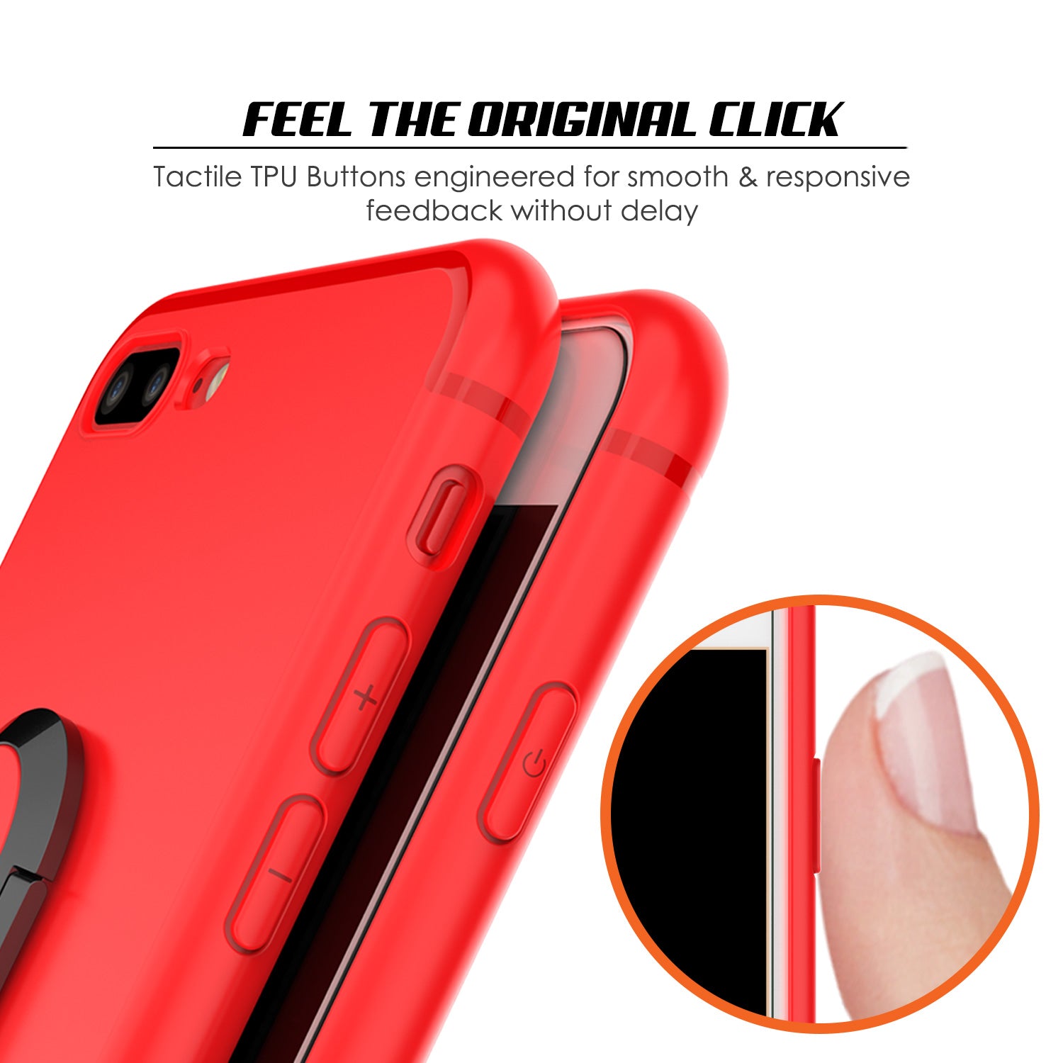iPhone 8 PLUS Case, Punkcase Magnetix Protective TPU Cover W/ Kickstand, Tempered Glass Screen Protector [Red]