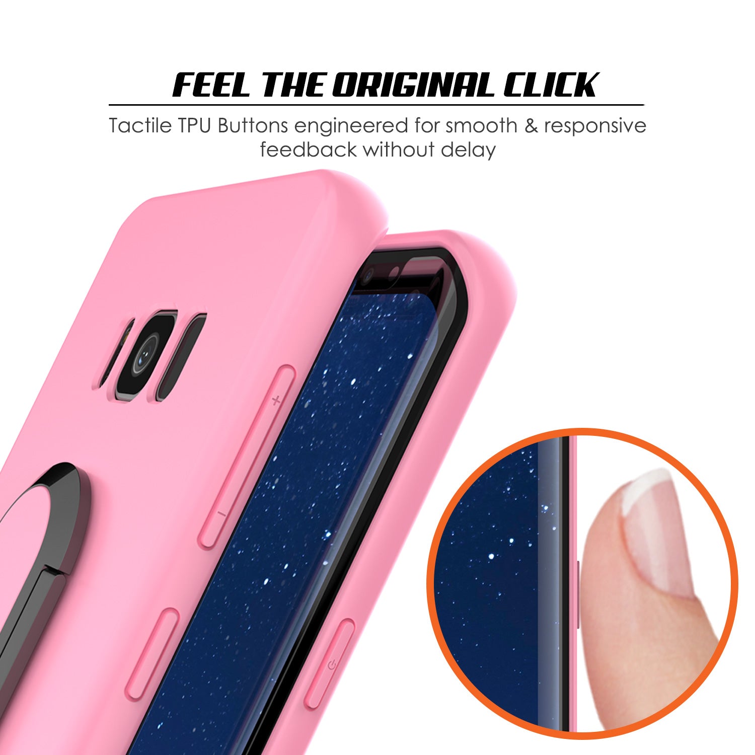 Galaxy S8 PLUS, Punkcase Magnetix Protective TPU Cover W/ Kickstand, Screen Protector [Pink]