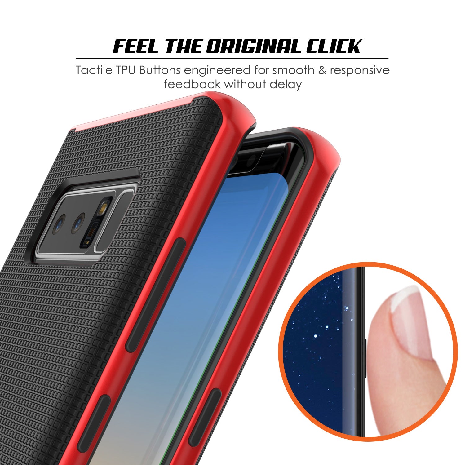 Galaxy Note 8 Hybrid 3-Piece Anti-Shock Dual Layer Bumper Case | Red