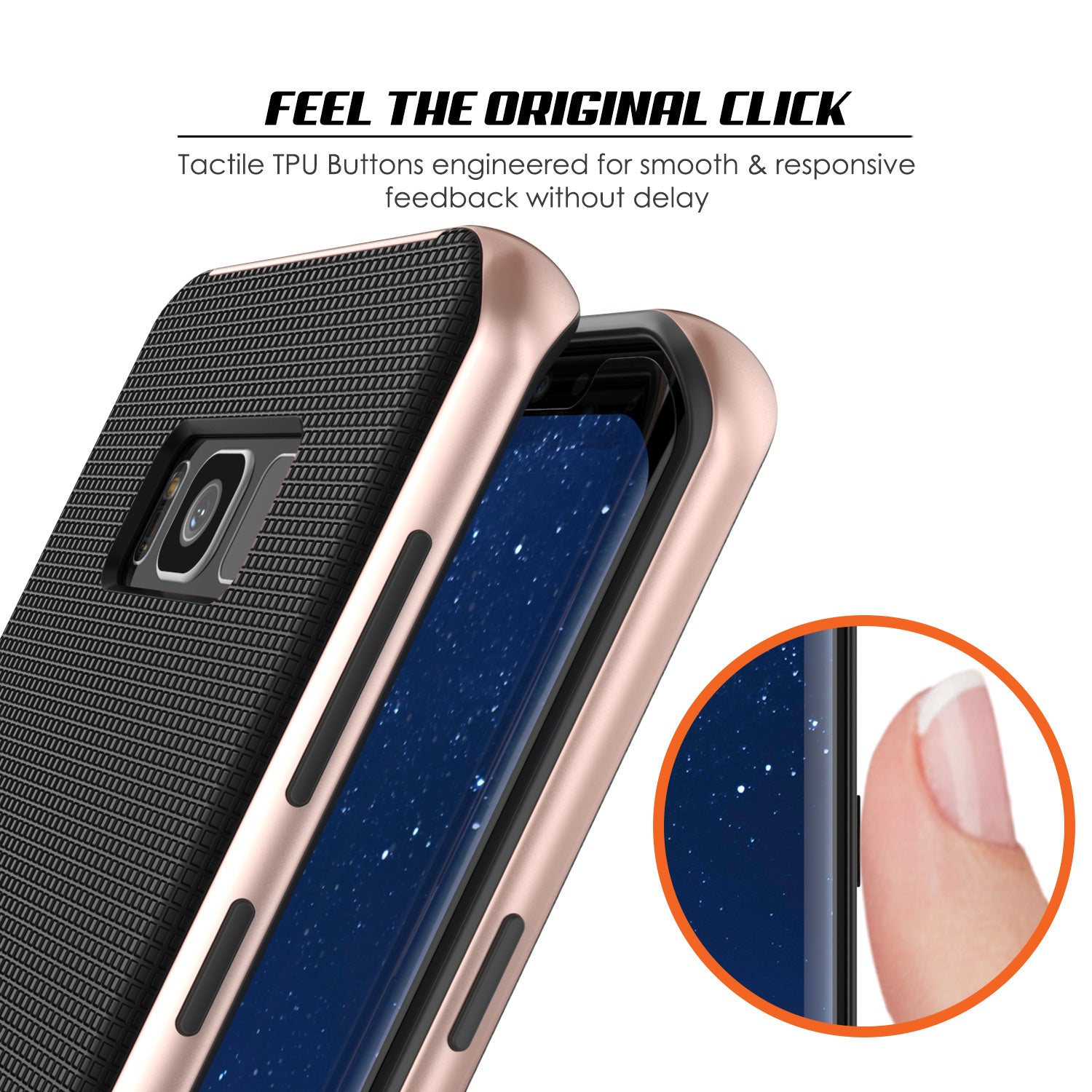 Galaxy S8 Case, PunkCase Stealth Rose Gold Series Hybrid 3-Piece Shockproof Dual Layer Cover