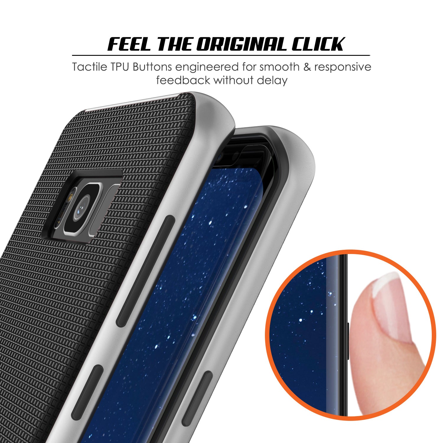 Galaxy S8 PLUS Case, PunkCase Stealth Silver Series Hybrid 3-Piece Shockproof Dual Layer Cover