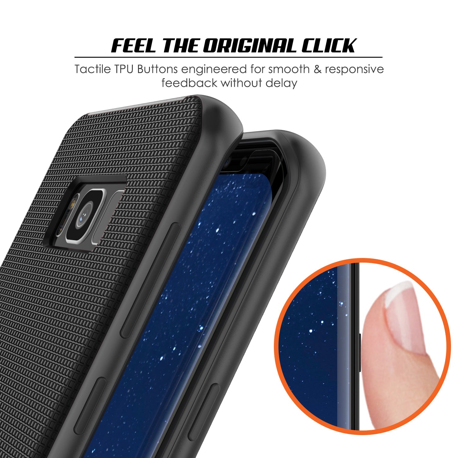 Galaxy S8 Case, PunkCase Stealth Black Series Hybrid 3-Piece Shockproof Dual Layer Cover