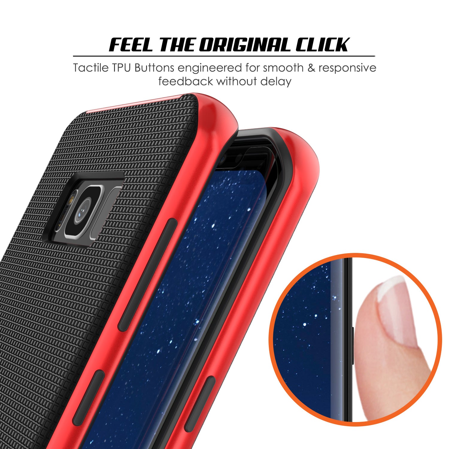 Galaxy S8 Case, PunkCase Stealth Red Series Hybrid 3-Piece Shockproof Dual Layer Cover