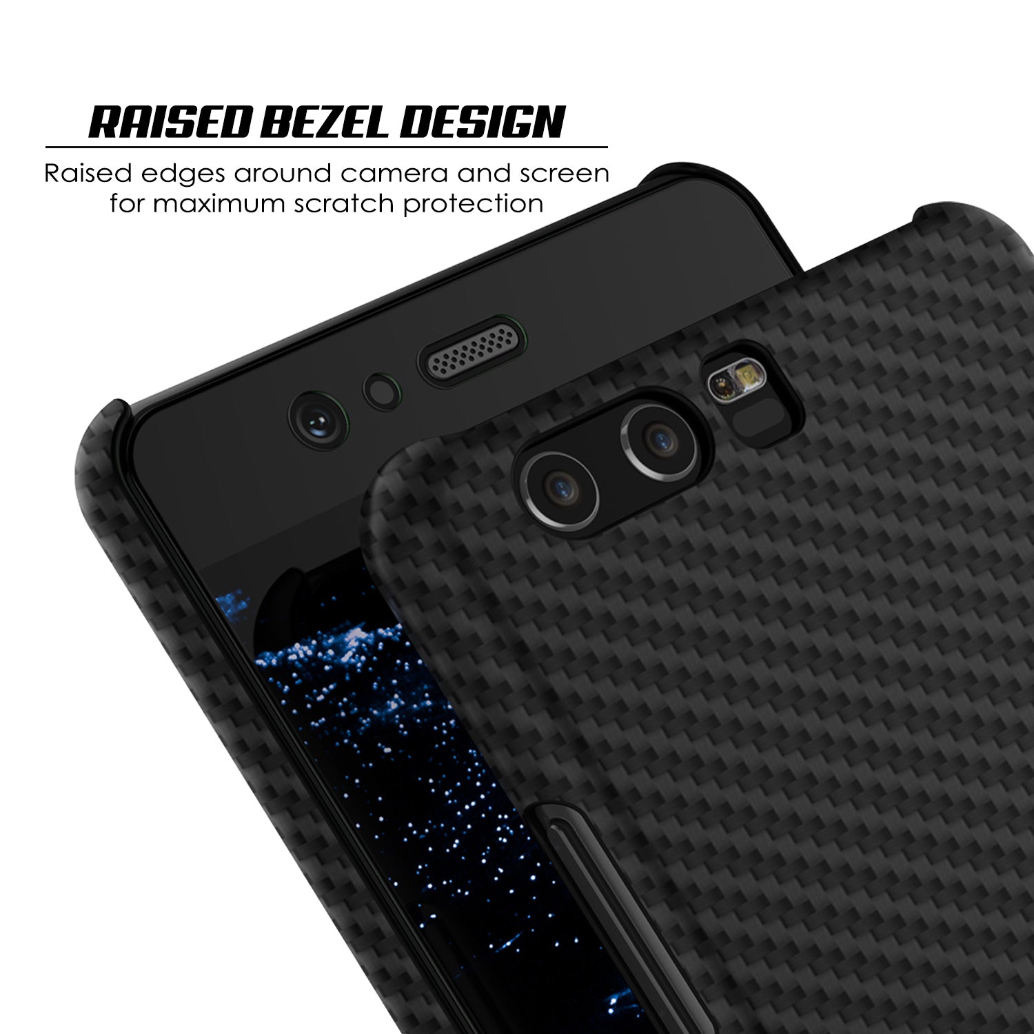 Huawei P10 Case, Punkcase CarbonShield, Heavy Duty [Jet Black] Cover