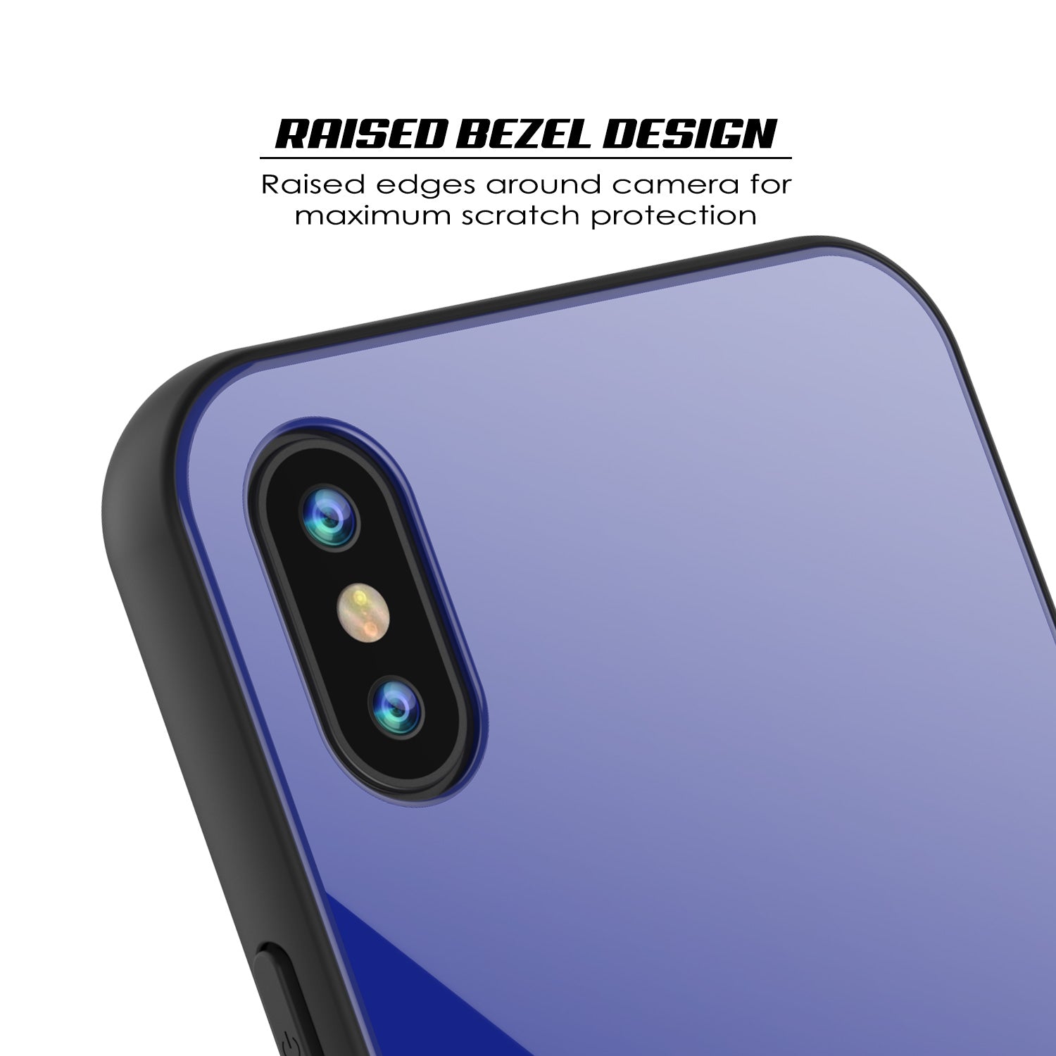 iPhone X Case, Punkcase GlassShield Ultra Thin Protective 9H Full Body Tempered Glass Cover Blue