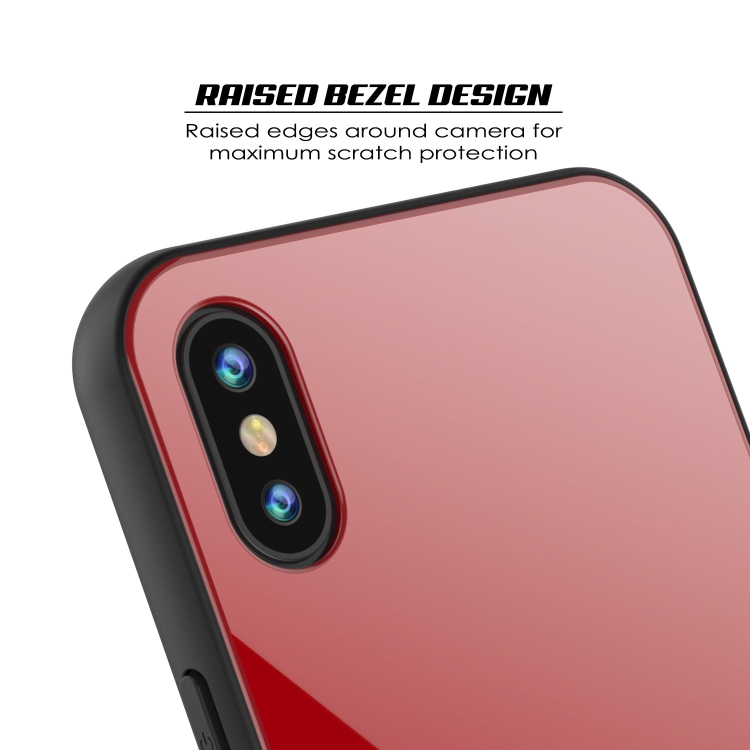 iPhone X Case, Punkcase GlassShield Ultra Thin Protective 9H Full Body Tempered Glass Cover Red