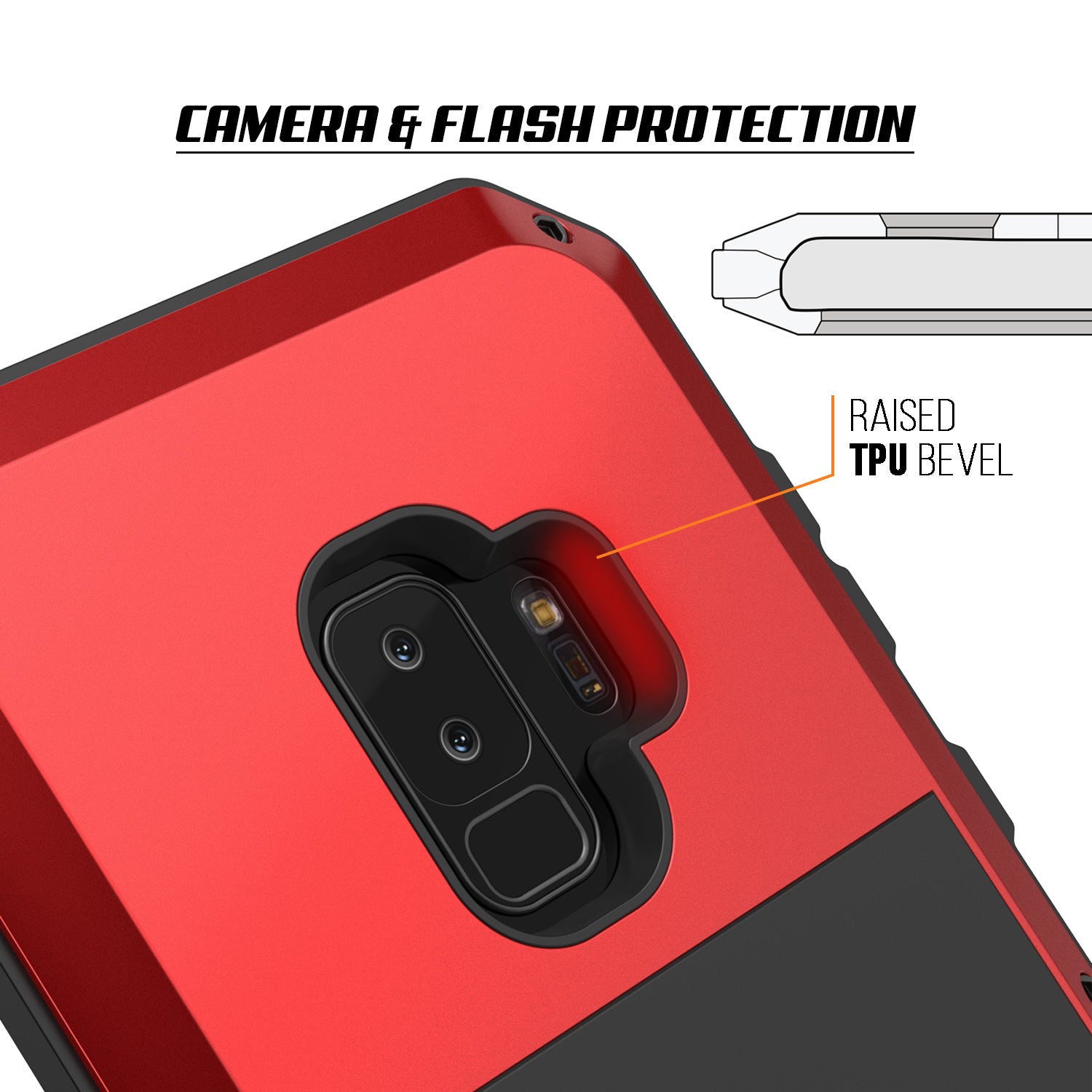 Galaxy S9 Plus Metal Case, Heavy Duty Military Grade Rugged Armor Cover [Red]