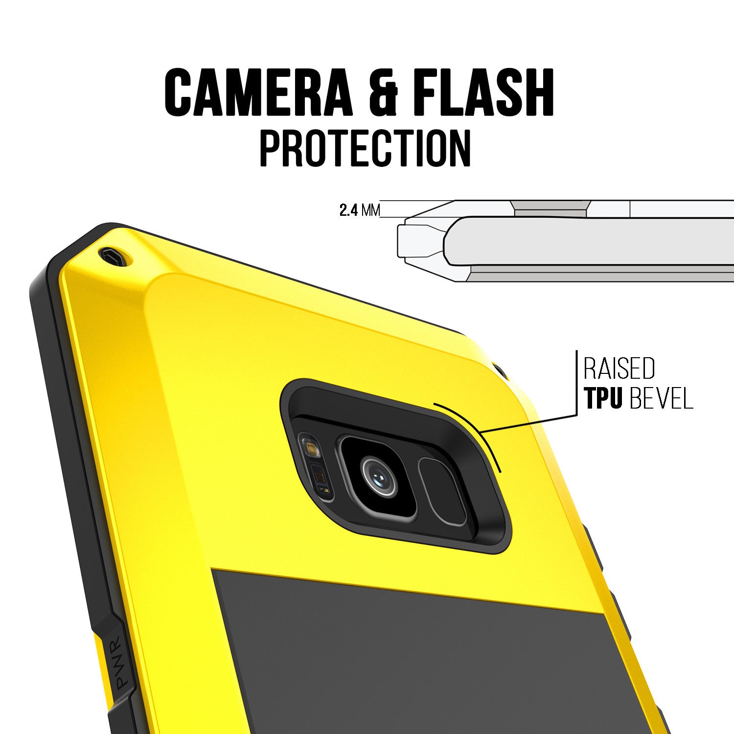 Galaxy S8+ Plus  Case, PUNKcase Metallic Neon Shockproof  Slim Metal Armor Case [Yellow]