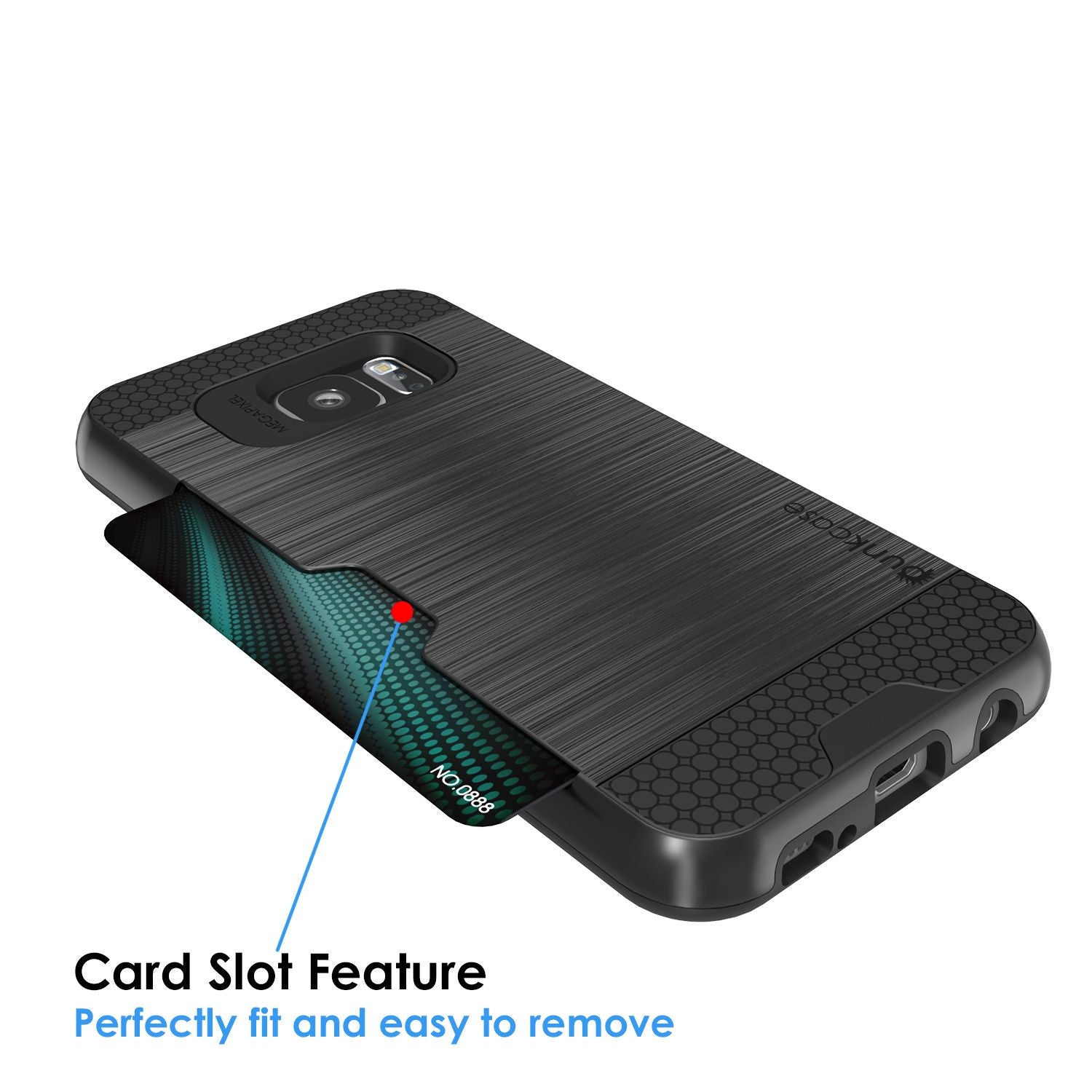 Galaxy s7 EDGE Case PunkCase SLOT Black Series Slim Armor Soft Cover Case