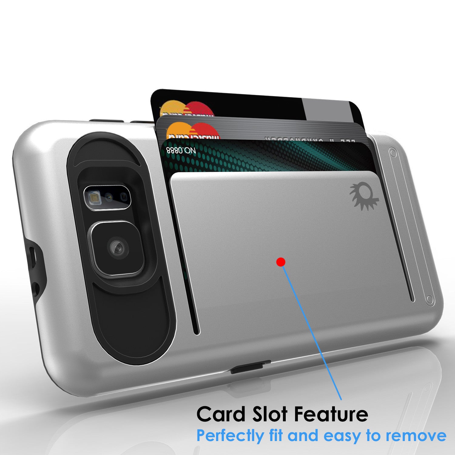 Galaxy s6 Case PunkCase CLUTCH Silver Series Slim Armor Soft Cover Case w/ Tempered Glass