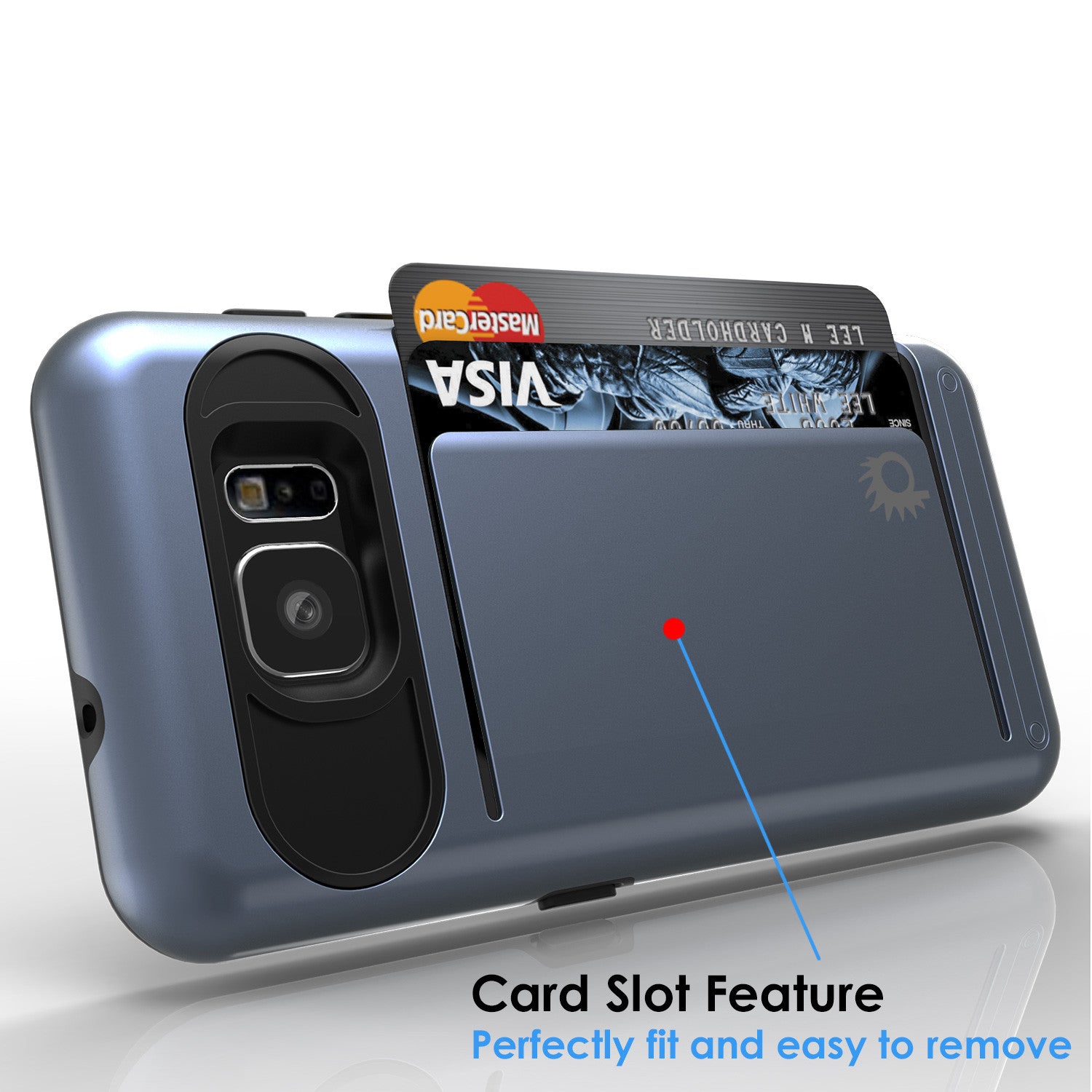 Galaxy s7 Case PunkCase CLUTCH Navy Series Slim Armor Soft Cover Case w/ Tempered Glass