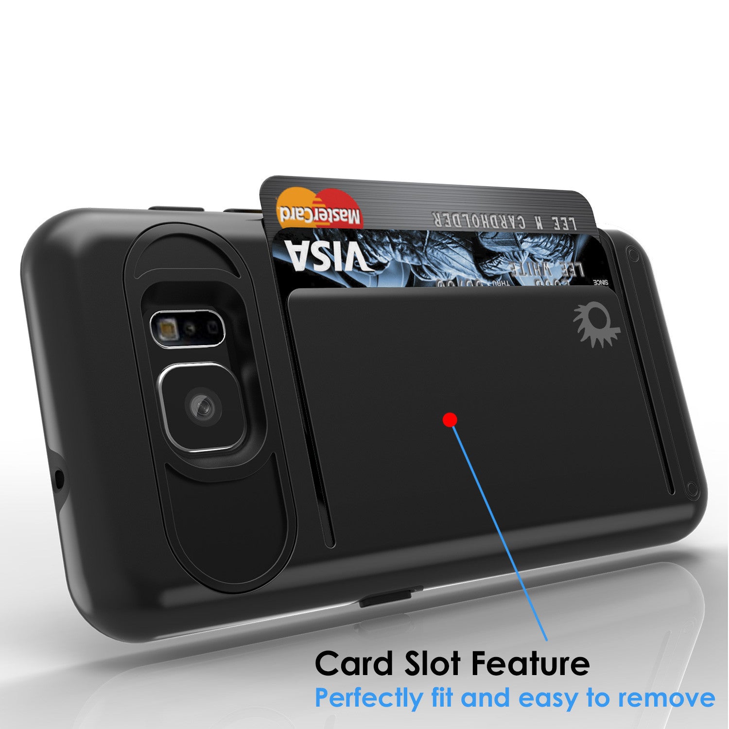 Galaxy s7 Case PunkCase CLUTCH Black Series Slim Armor Soft Cover Case w/ Tempered Glass