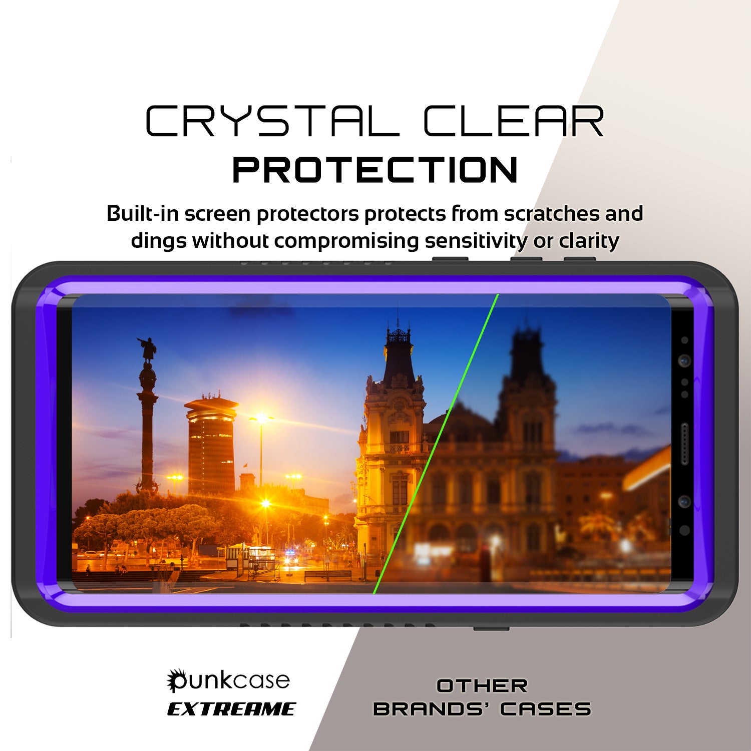 Galaxy Note 8 Anti-Shock Screen Protector Slim-Fit Case [Purple]