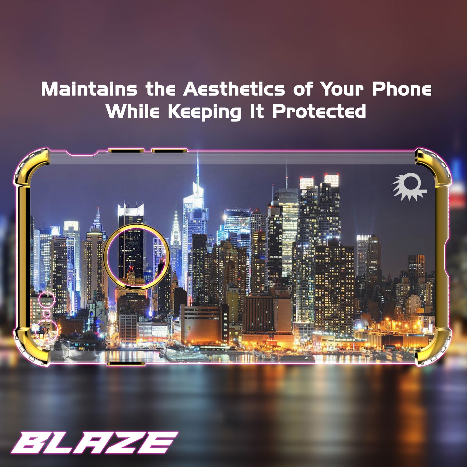 iPhone 8 Case, Punkcase [BLAZE Gold SERIES] Protective Cover W/ PunkShield Screen Protector
