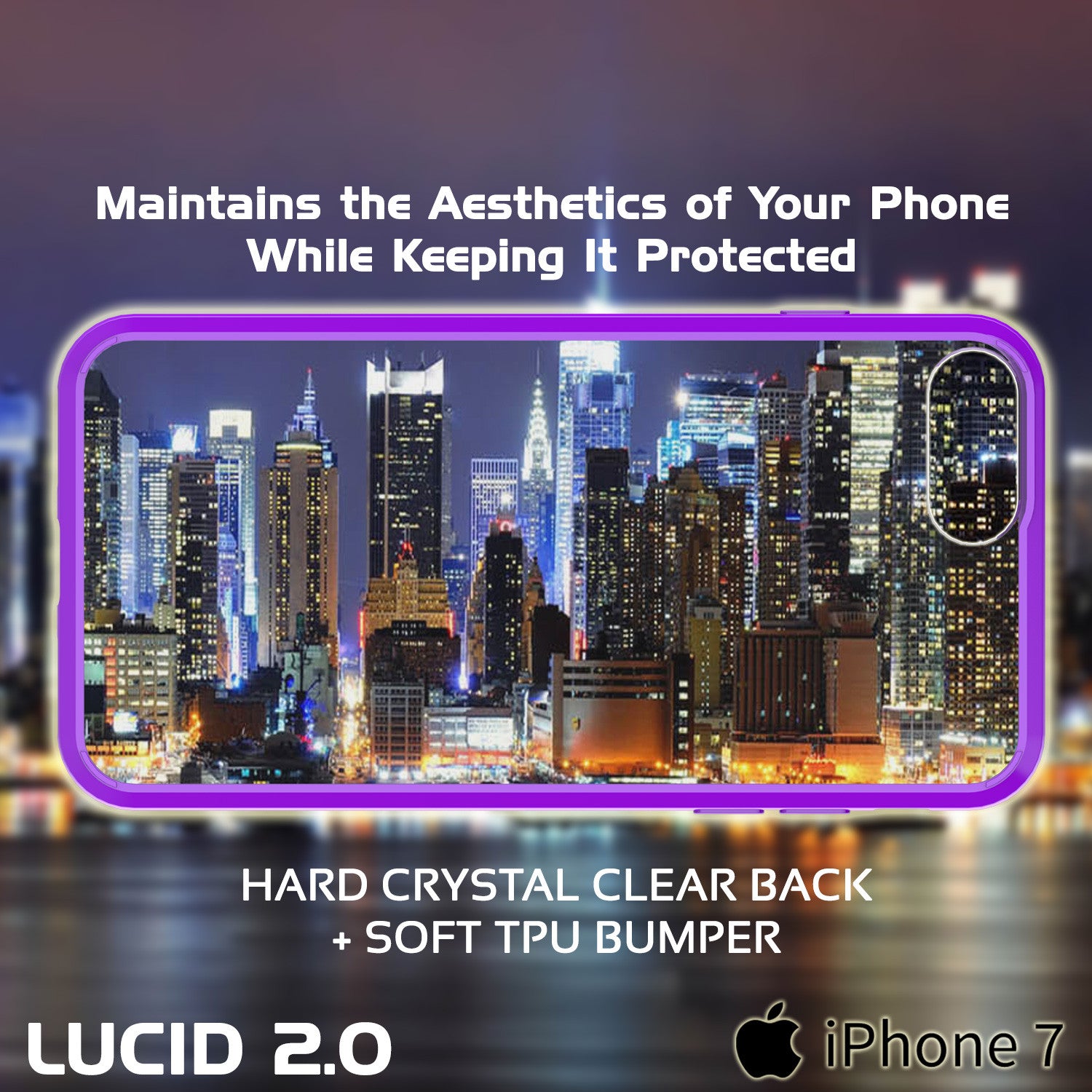 iPhone 7 Case Punkcase® LUCID 2.0 Purple Series w/ PUNK SHIELD Screen Protector | Ultra Fit