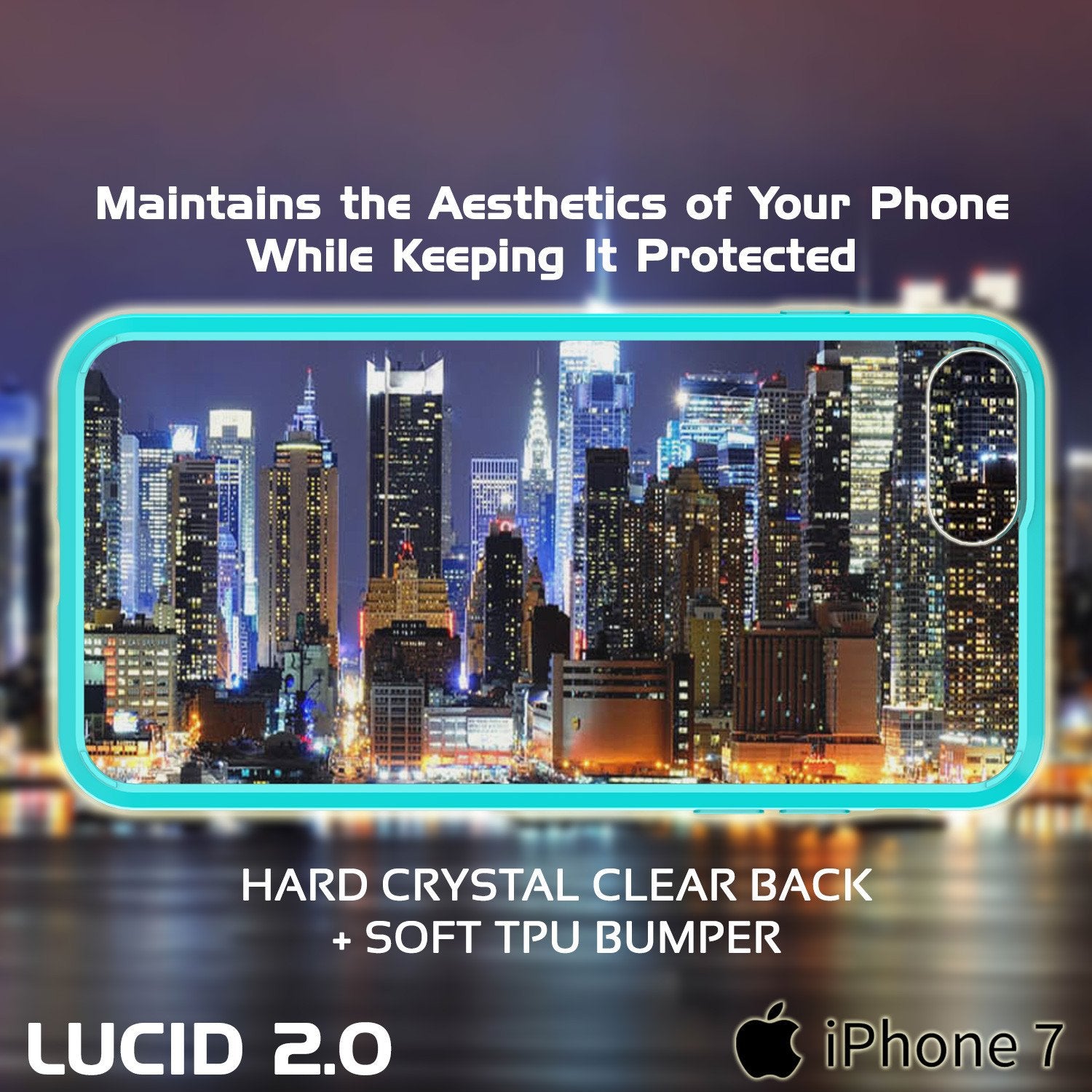 iPhone 8+ Plus Case Punkcase® LUCID 2.0 Teal Series w/ PUNK SHIELD Screen Protector | Ultra Fit