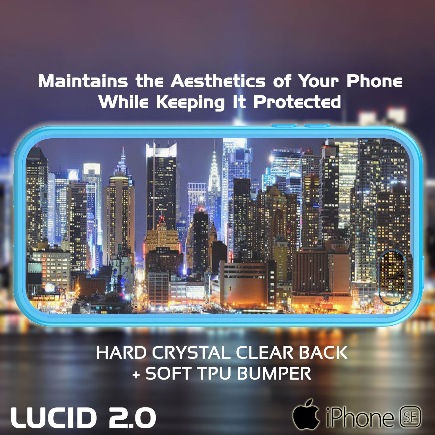 iPhone SE/5S/5 Case Punkcase® LUCID 2.0 Light Blue Series w/ PUNK SHIELD Screen Protector | Ultra Fit