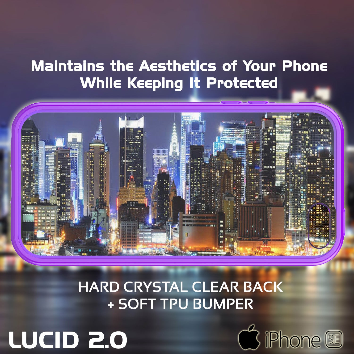 iPhone SE/5S/5 Case Punkcase® LUCID 2.0 Purple Series w/ PUNK SHIELD Screen Protector | Ultra Fit