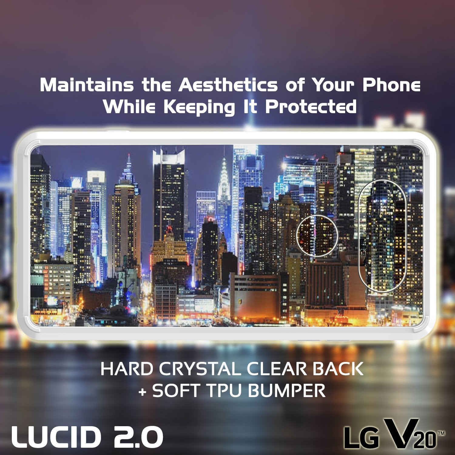 LG v40 Case Punkcase® LUCID 2.0 White Series w/ PUNK SHIELD Glass Screen Protector | Ultra Fit