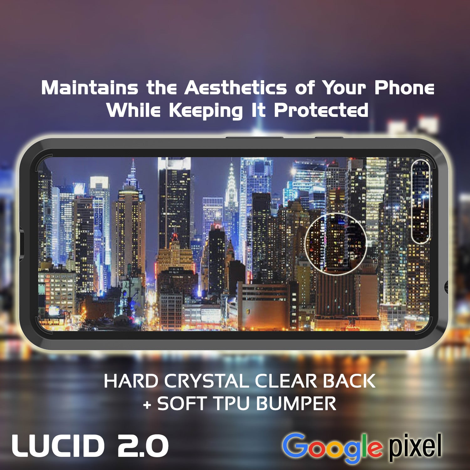 Google Pixel Case Punkcase® LUCID 2.0 Black Series w/ PUNK SHIELD Glass Screen Protector | Ultra Fit