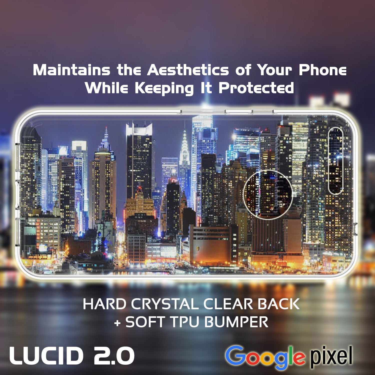 Google Pixel Case Punkcase® LUCID 2.0 Clear Series w/ PUNK SHIELD Glass Screen Protector | Ultra Fit